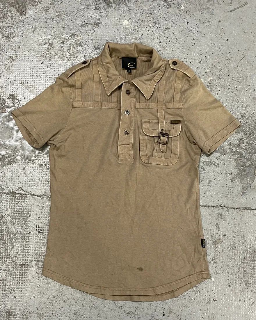 Roberto Cavalli SS2006 Cavalli Army Reinforced Beige Polo Size XS / US 0-2 / IT 36-38 - 1 Thumbnail