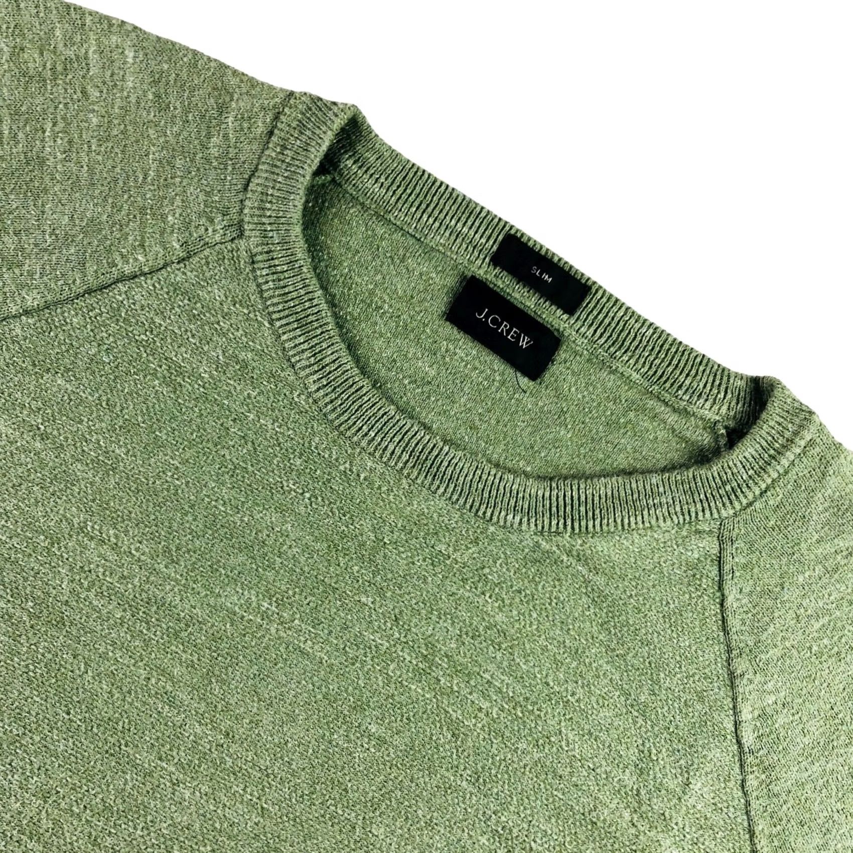 J.Crew J.CREW Men’s Slim Knit Crewneck Sweater Green L Pullover Cotton Shirt? Size US L / EU 52-54 / 3 - 2 Thumbnail