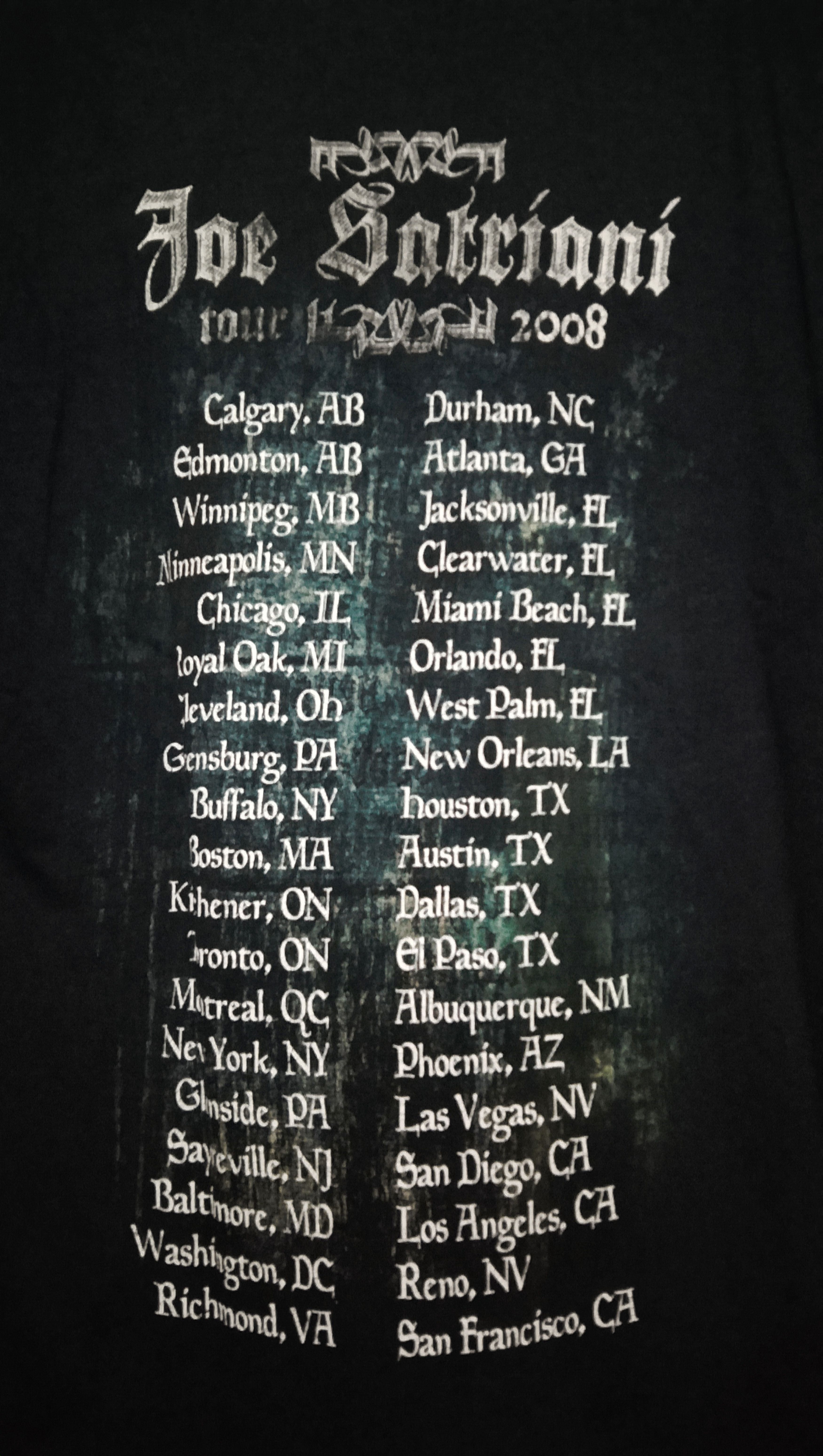 Band Tees Joe Satriani Tees Tour 2008 Size US S / EU 44-46 / 1 - 8 Thumbnail