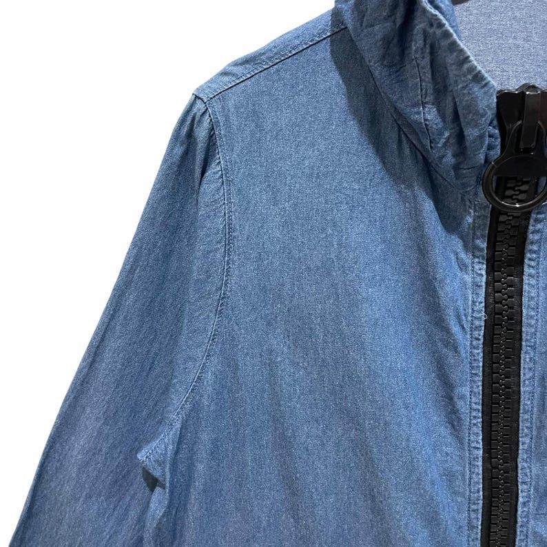 Japanese Brand × Vintage Vintage Drug Store Zipper Trench Coat Denim Jacket Size US L / EU 52-54 / 3 - 3 Thumbnail