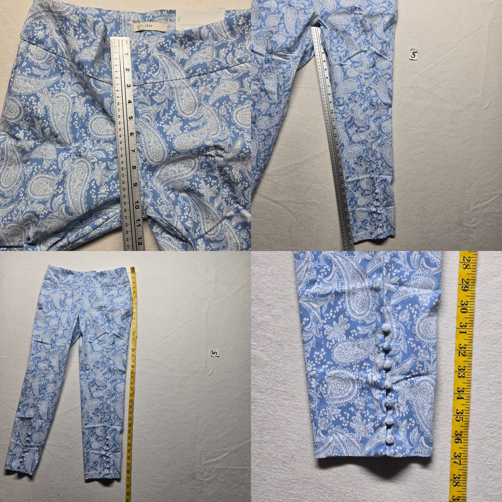 Vintage CATO Women's Casual Zip Pants Size 8 Blue Stretch Cotton Ankle Chino Size 30" / US 8 / IT 44 - 8 Thumbnail
