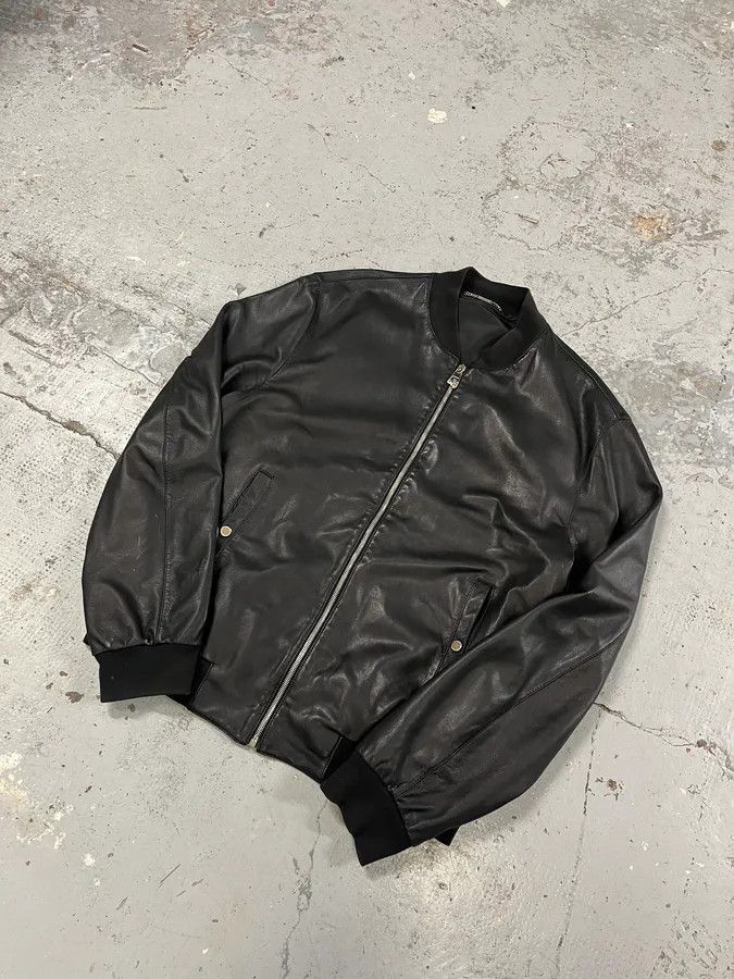 Versace 2000s Versace Black Leather Bomber Jacket Size US M / EU 48-50 / 2 - 4 Thumbnail