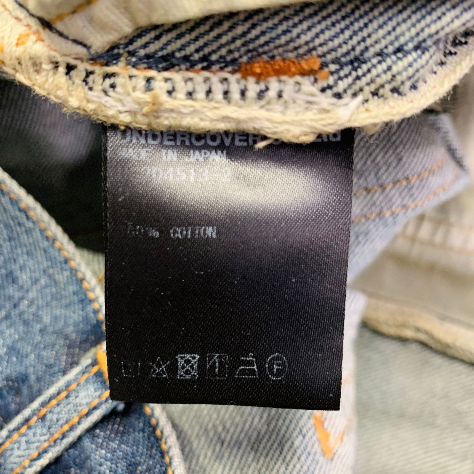 Undercover Blue Multi-Color Embroidery Cotton Relaxed Drop-Crotch Jeans Size US 32 / EU 48 - 6 Thumbnail