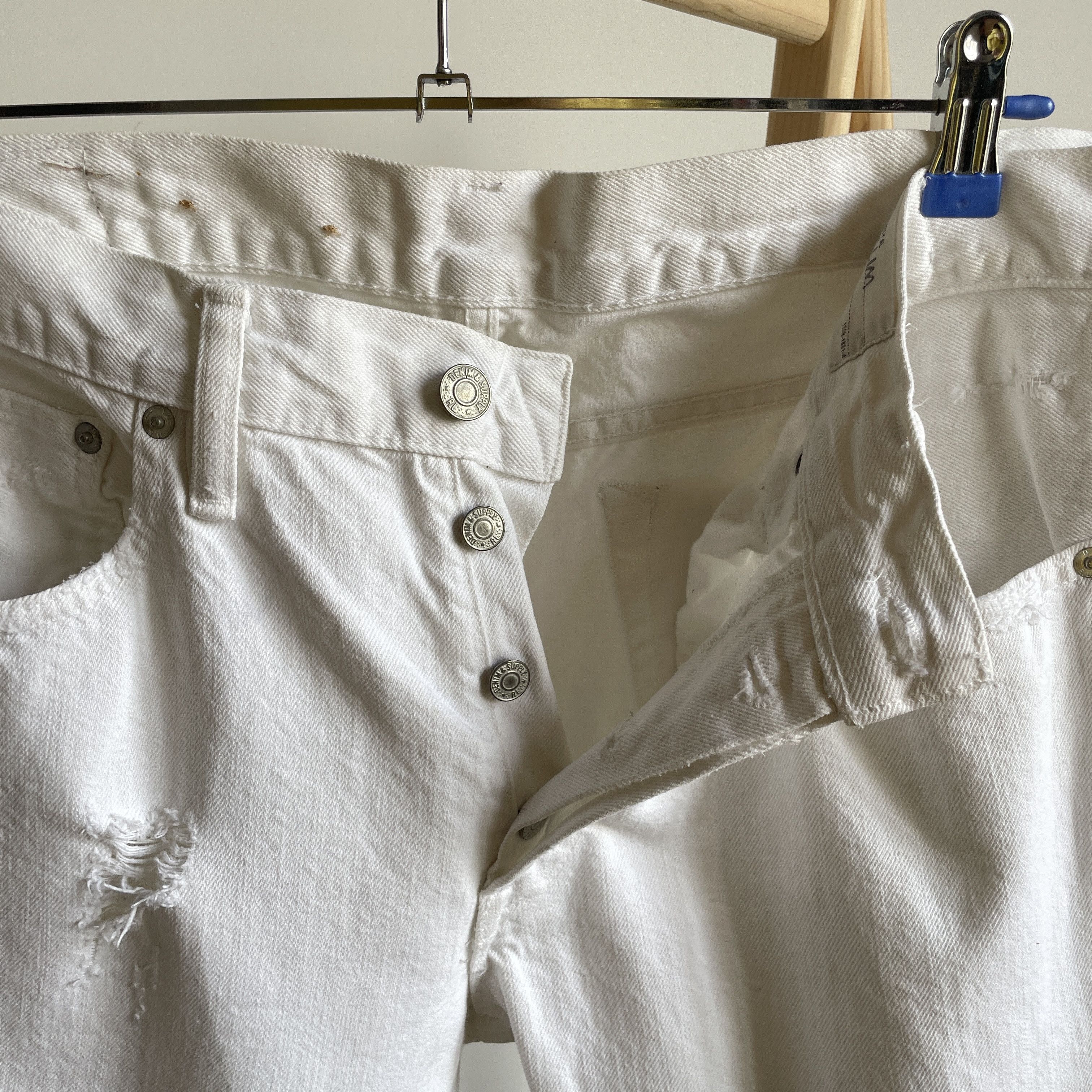 Denim & Supply Ralph Lauren Denim And Supply Ralph Lauren Distressed Slim White Denim Size US 33 - 5 Thumbnail