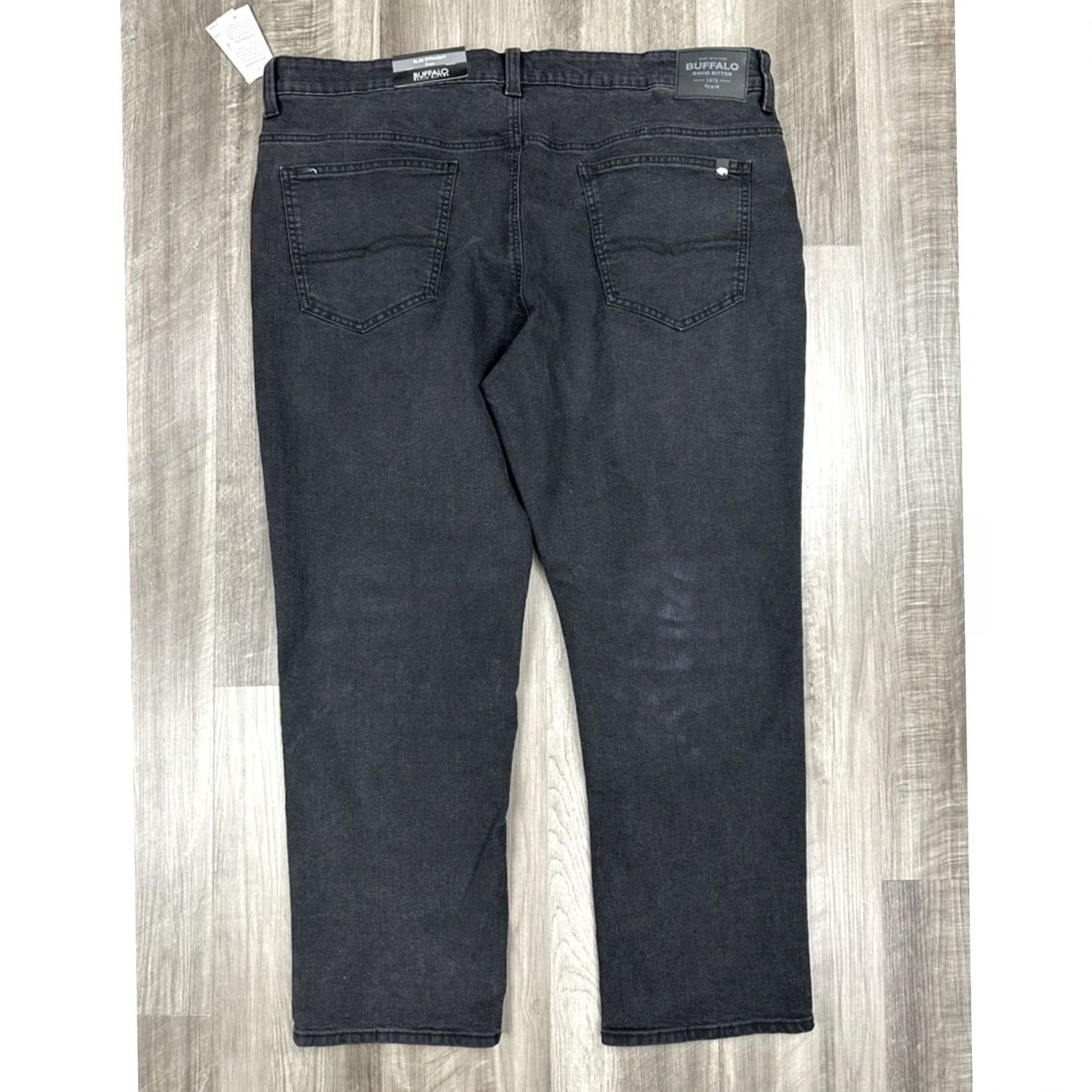 Buffalo David Bitton VINTAGE Buffalo David Bitton Evan Black Sanded Slim Straight Stretch Jeans 42x30 Mens Regular 42 Black Slim Straight Jeans Size US 42 / EU 58 - 2 Thumbnail