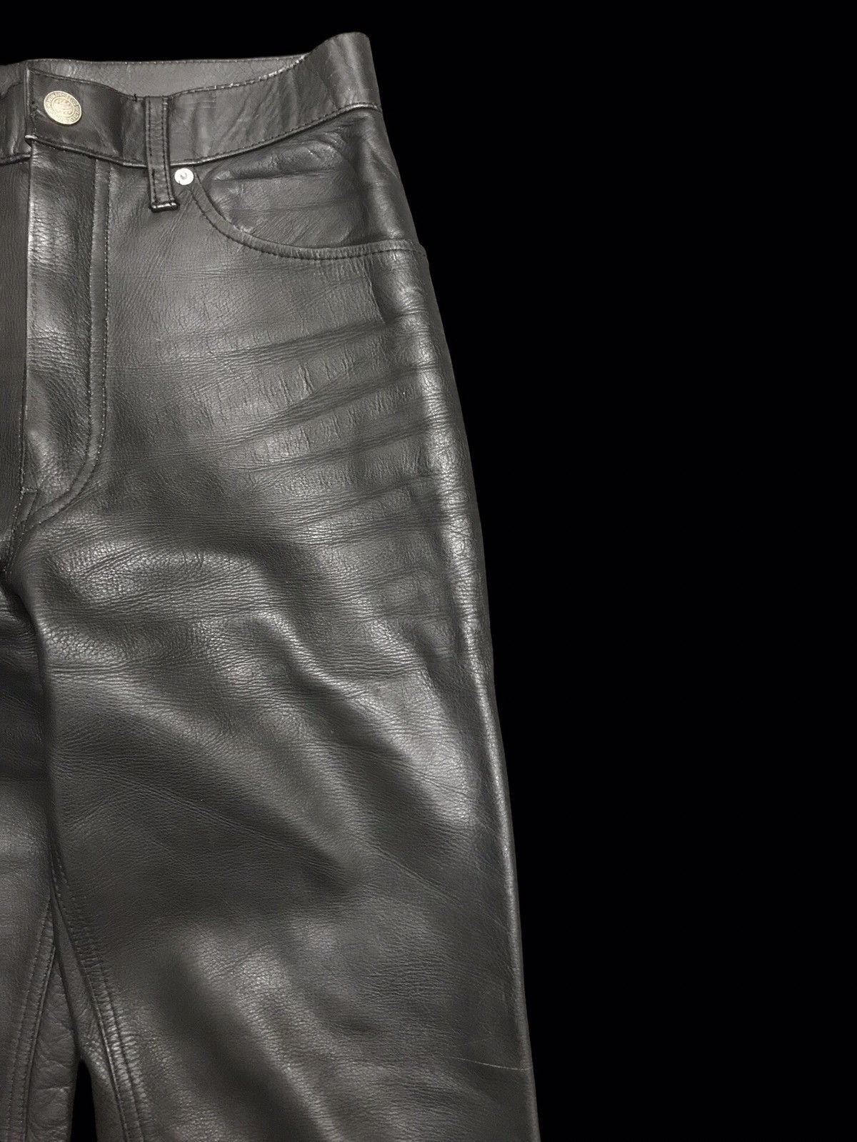 Genuine Leather 💥BIKER LEATHER PANT💥HUMAN BEING JAPAN LEATHER PANT F312 Size US 27 - 3 Thumbnail