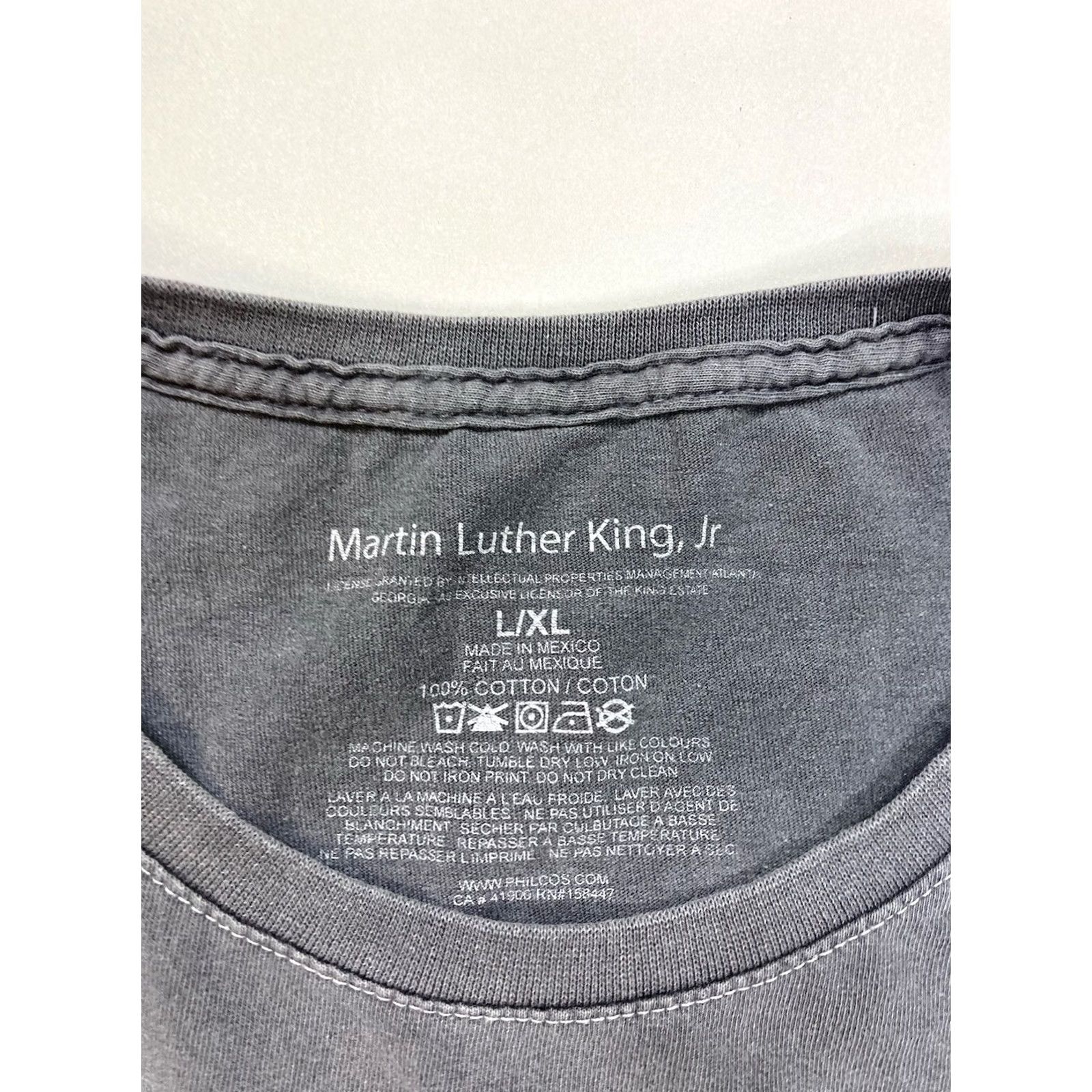 Vintage Martin Luther King MLK T-Shirt Men XL Gray Short Sleeve Graphic Size US XL / EU 56 / 4 - 4 Thumbnail