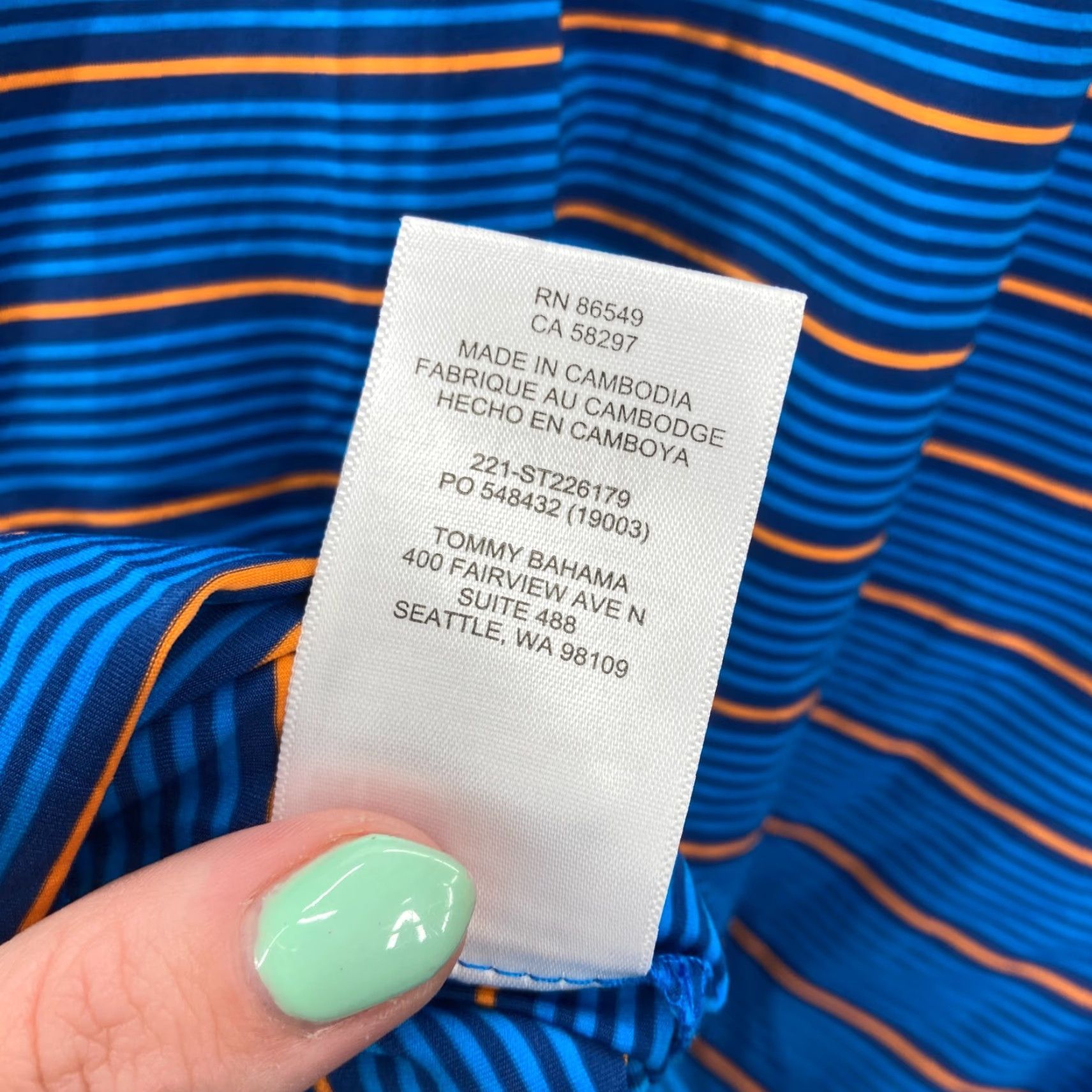 Tommy Bahama Tommy Bahama Island Zone Polo Shirt XL Blue Striped Performance Stretch Golf Shirt Size US XL / EU 56 / 4 - 5 Thumbnail