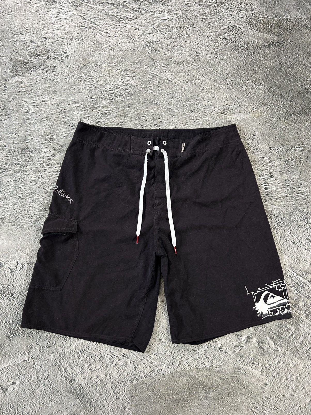 Quiksilver Quiksilver shorts black Y2K vintage fullprint graffiti surf Size US 34 / EU 50 - 7 Thumbnail