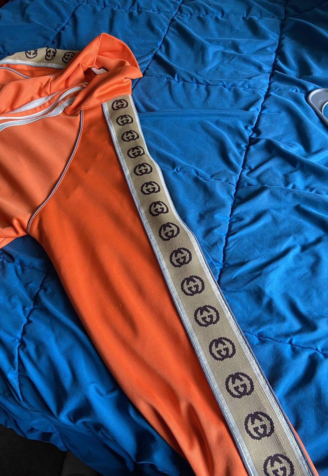 Gucci Gucci Mens Orange Track Jacket fits size Small/Medium Size US M / EU 48-50 / 2 - 2 Thumbnail