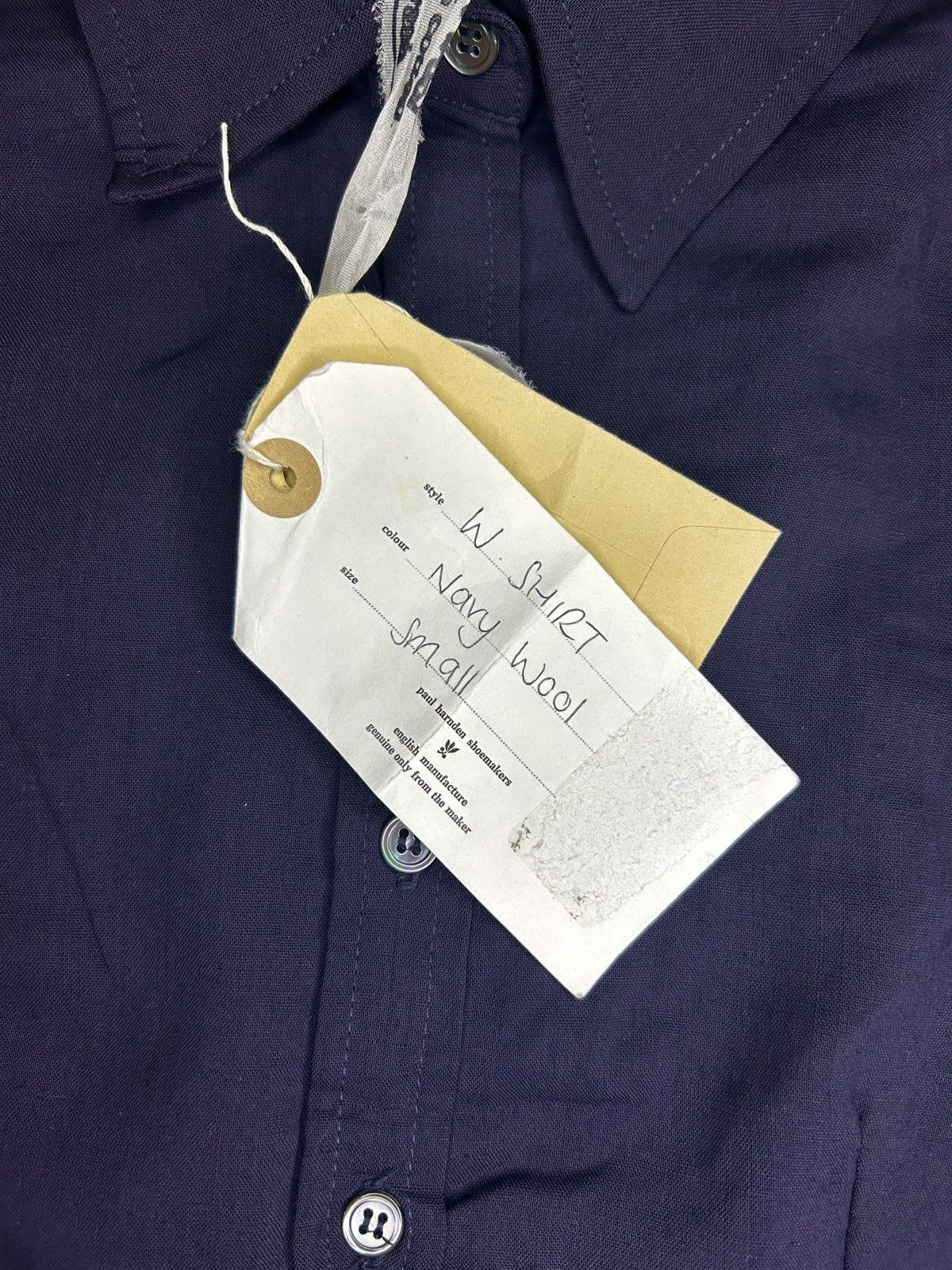 Paul Harnden Shoemakers Navy Wool Button Up Shirt Size S / US 4 / IT 40 - 12 Thumbnail