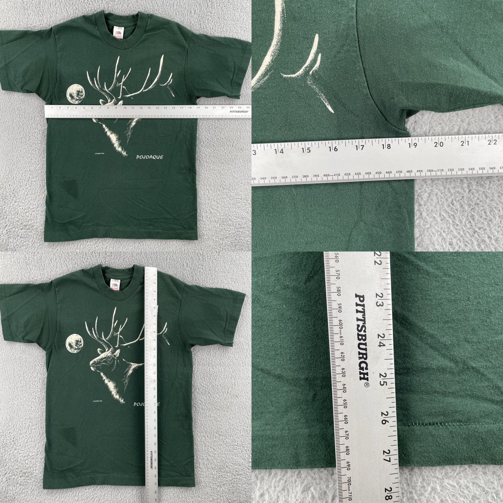 Fruit Of The Loom VINTAGE Fruit of the Loom Men’s M Green Single Stitch Shirt USA 90s Crew Neck Short Sleeve Cotton T-Shirt Size US M / EU 48-50 / 2 - 9 Thumbnail