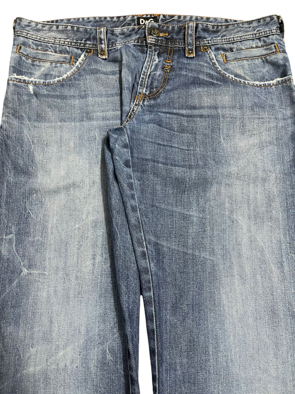Dolce & Gabbana Vintage Dolce Gabbana Blue Faded Wash Distress Jeans Size US 35 - 4 Thumbnail
