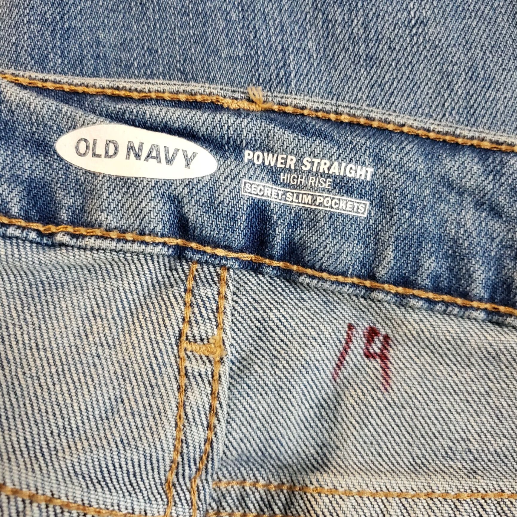 Old Navy Old Navy Womens Jeans Sz 16 Power Straight High Rise Blue Distressed Size 38" / US 16 / IT 52 - 6 Thumbnail