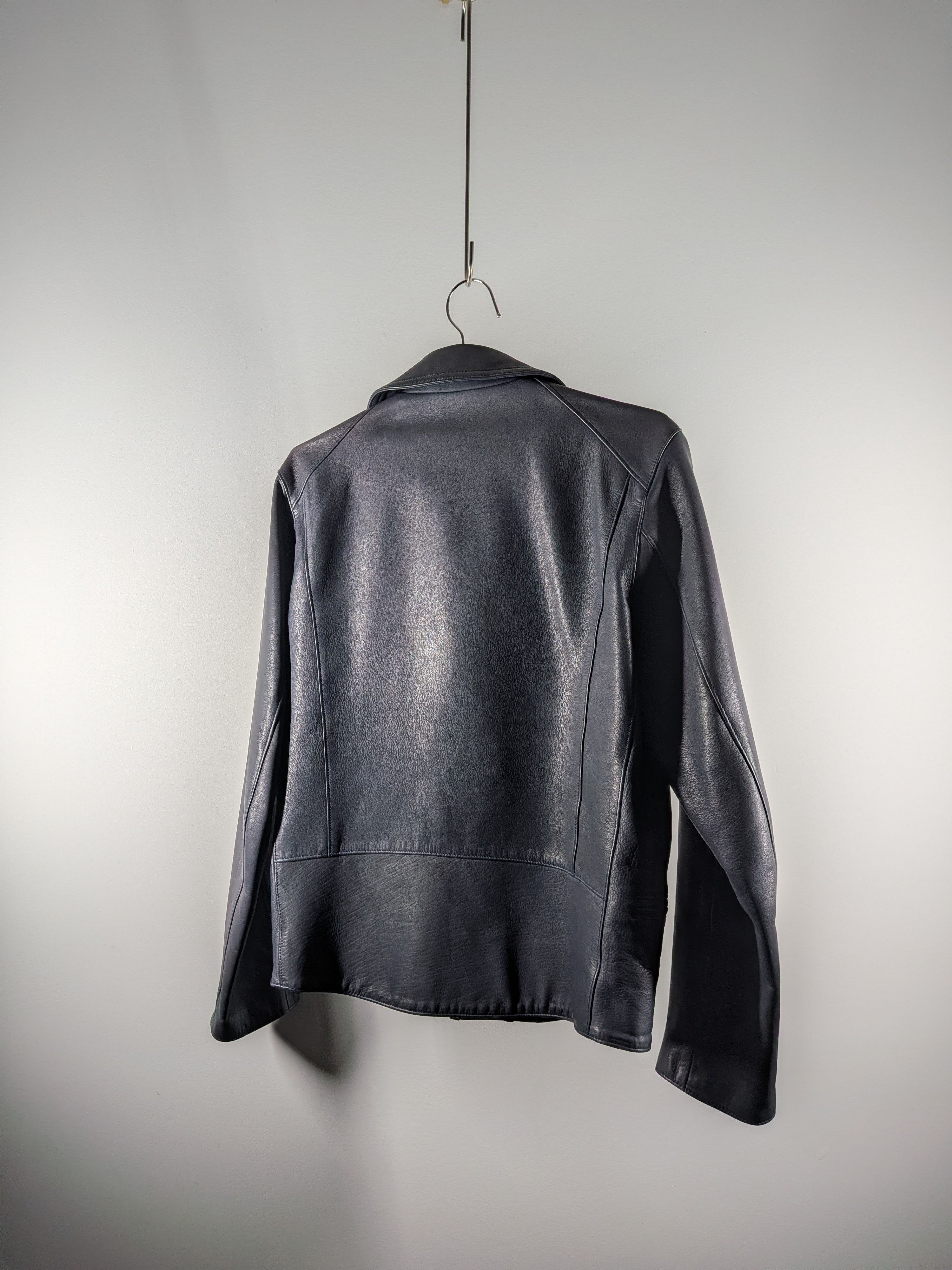 Undercover Undercover Double Zip Leather Biker Jacket Navy Size US M / EU 48-50 / 2 - 2 Thumbnail
