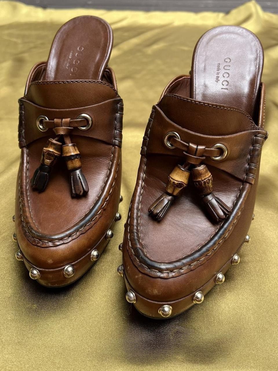 Gucci Vintage Gucci bamboo tassel mules Size US 5 / IT 35 - 6 Thumbnail