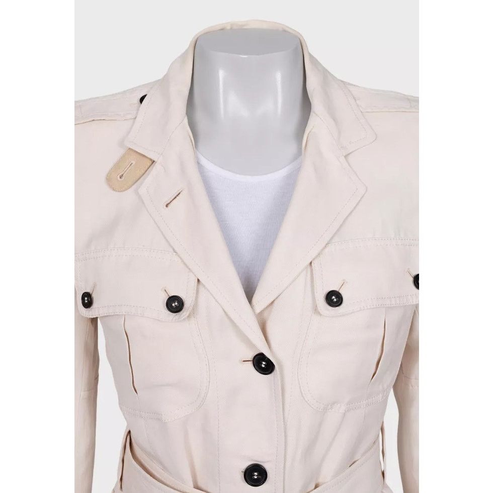 Tom Ford Tom Ford White Single-Breasted Jacket – Size FR40 / L Size M / US 6-8 / IT 42-44 - 4 Thumbnail