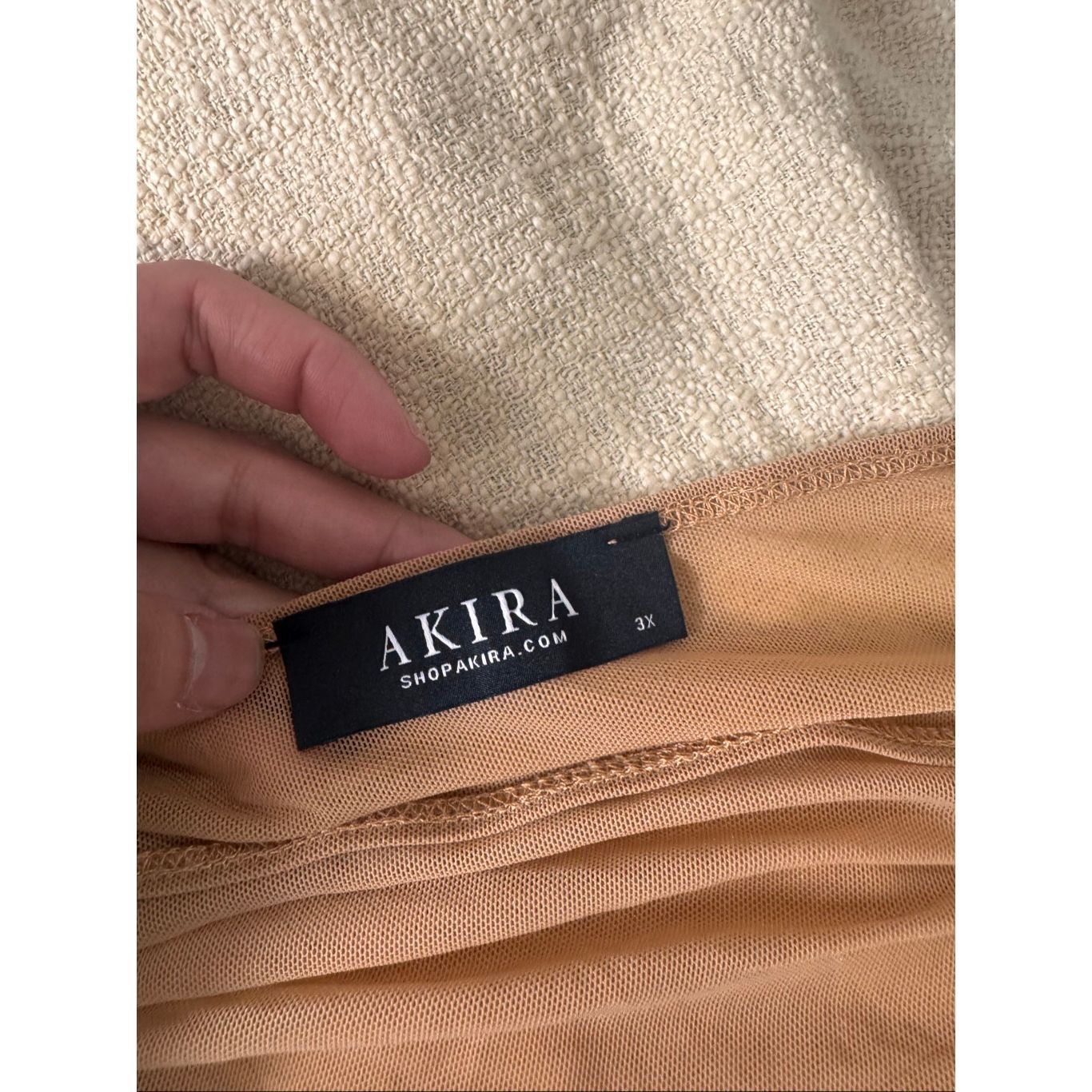 Other AKIRA Pink & Brown Sheer Mesh Wrap Top 3X Off Shoulder V-Nec Size 3XL / US 20-22 - 3 Thumbnail