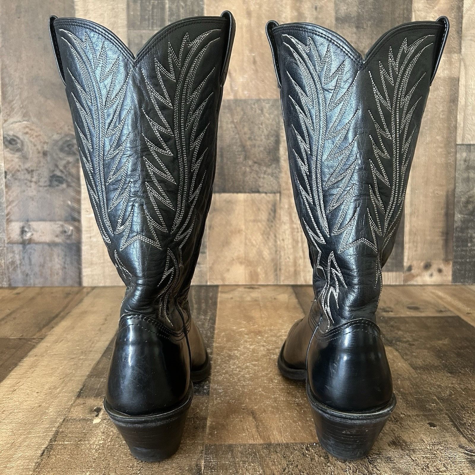 Nocona Boots Nocona Vintage Classic Black Western Cowboy Boots Mens 8 D Size US 8 / EU 41 - 8 Thumbnail