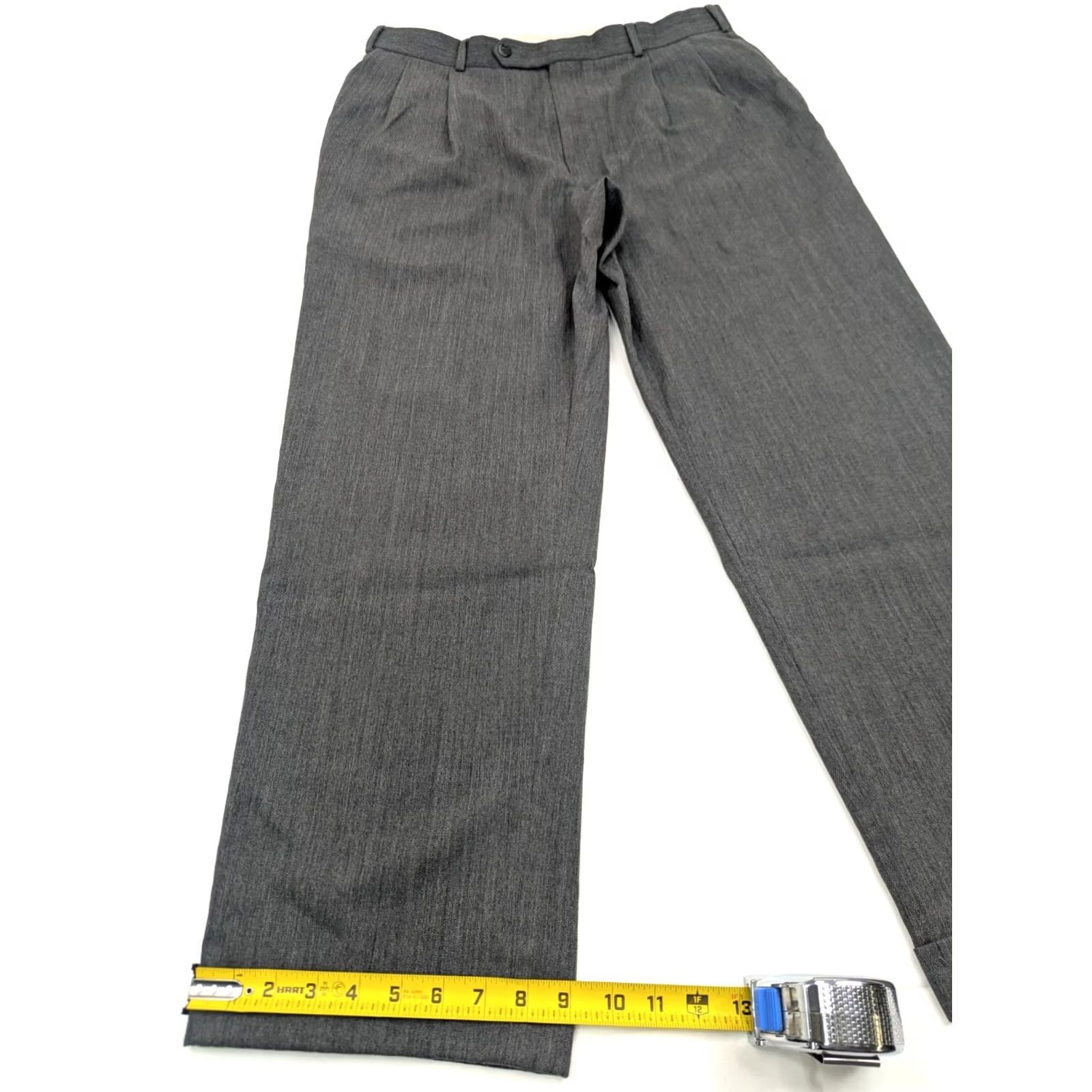 Brooks Brothers VINTAGE Brooks Brothers Dress Pants 35x29 Wool Gray Pleated Men Regular Straight Pants Size US 35 - 3 Thumbnail