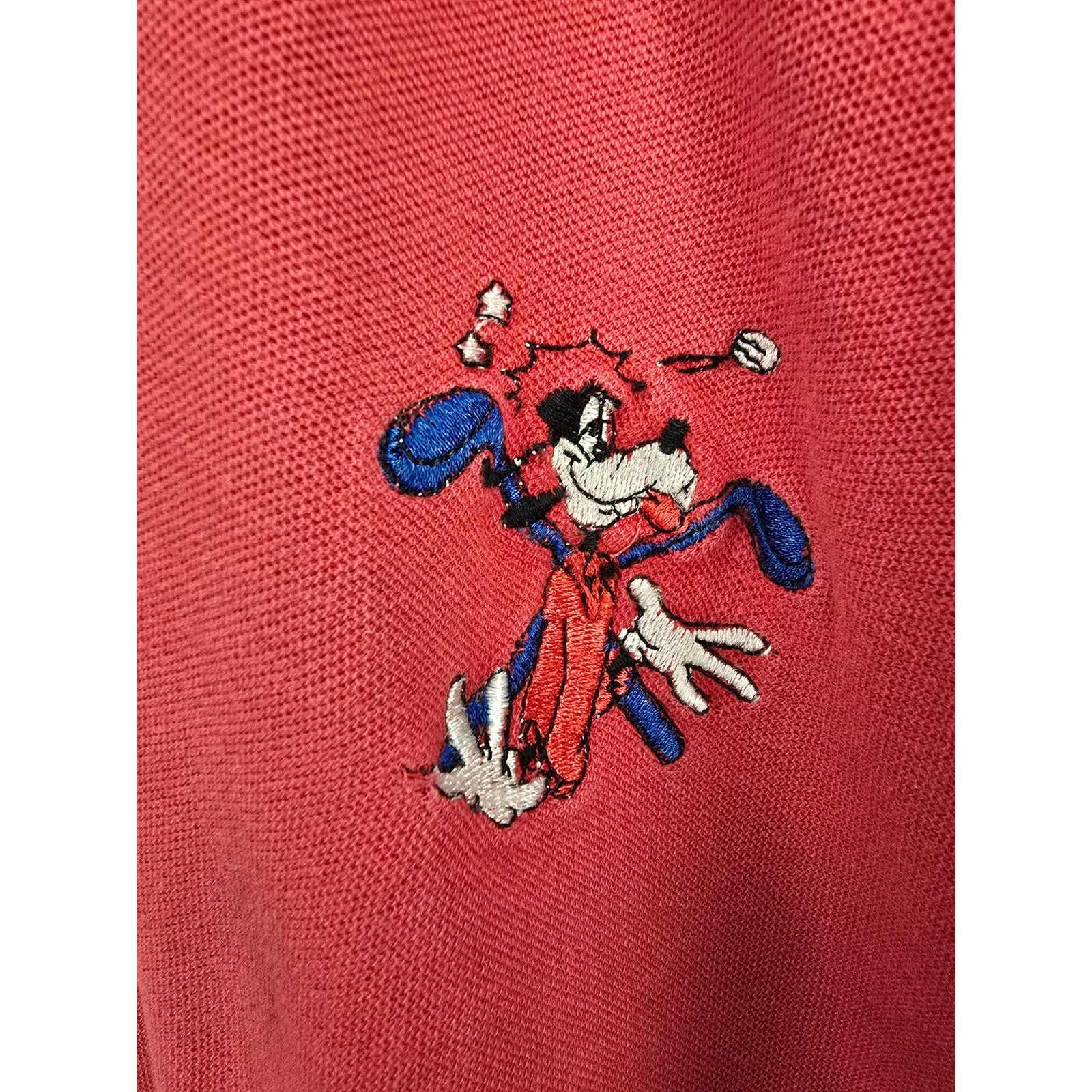 Disney × Mickey Unlimited × Vintage Vintage Womens Goofy Golf Polo Shirt XL Red Disney Golfer Size XL / US 12-14 / IT 48-50 - 3 Thumbnail