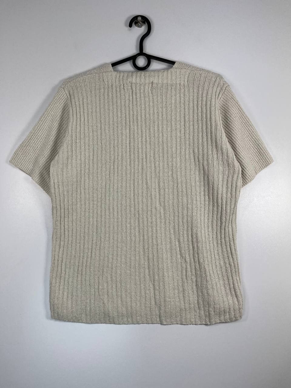 Orvis Orvis Womens Ribbed Knit V Neck Short Sleeve Beige Size M Size M / US 6-8 / IT 42-44 - 5 Thumbnail