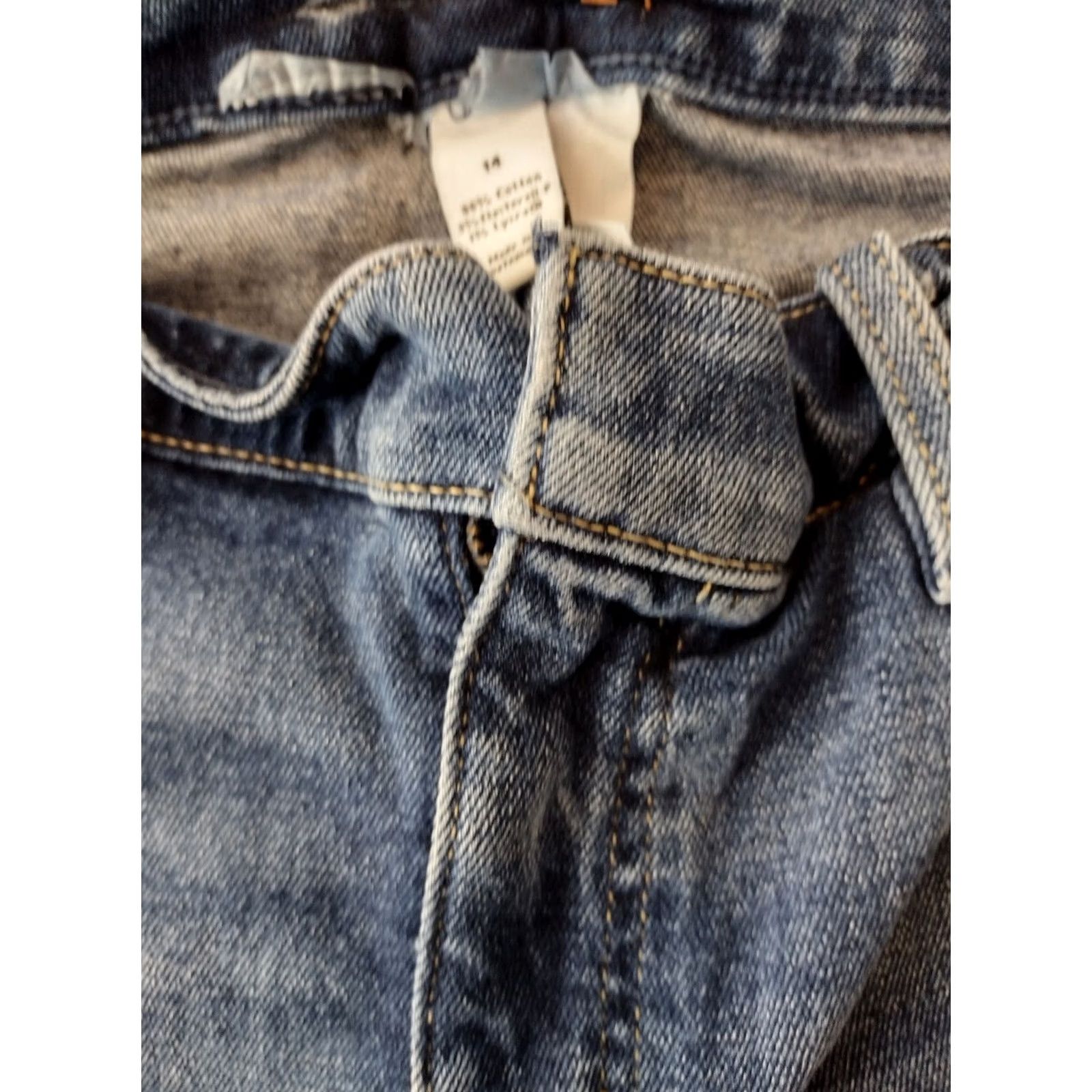 Vintage Unbranded Women's High Rise Straight Denim Jeans Size 14 Grey? Blue? Distressed, Dark Wash, online Size 36" / US 14 / IT 50 - 3 Thumbnail