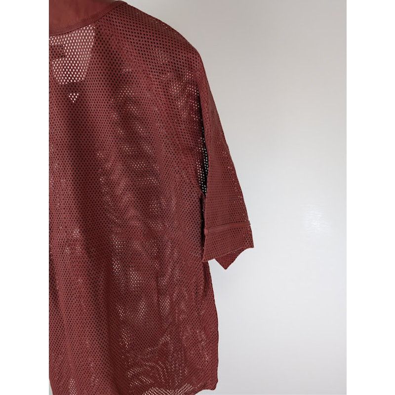 Amiri o1rshd1 MA Perforated Baseball Shirt in Sun Dried Tomato Size US M / EU 48-50 / 2 - 14 Thumbnail