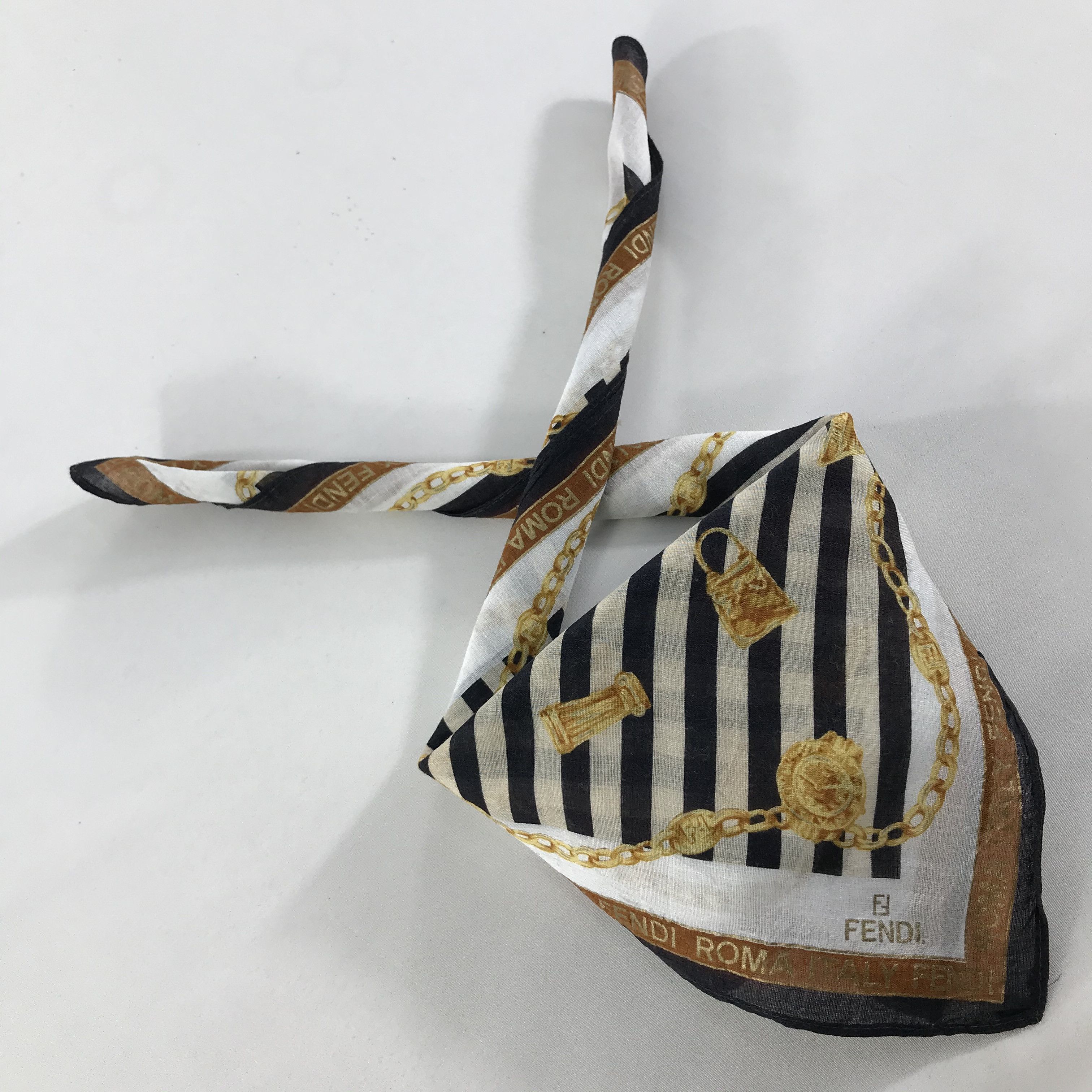 Vintage Vintage Fendi Bandana / Handkerchief / Neckerchief - S1537 Size ONE SIZE - 4 Thumbnail