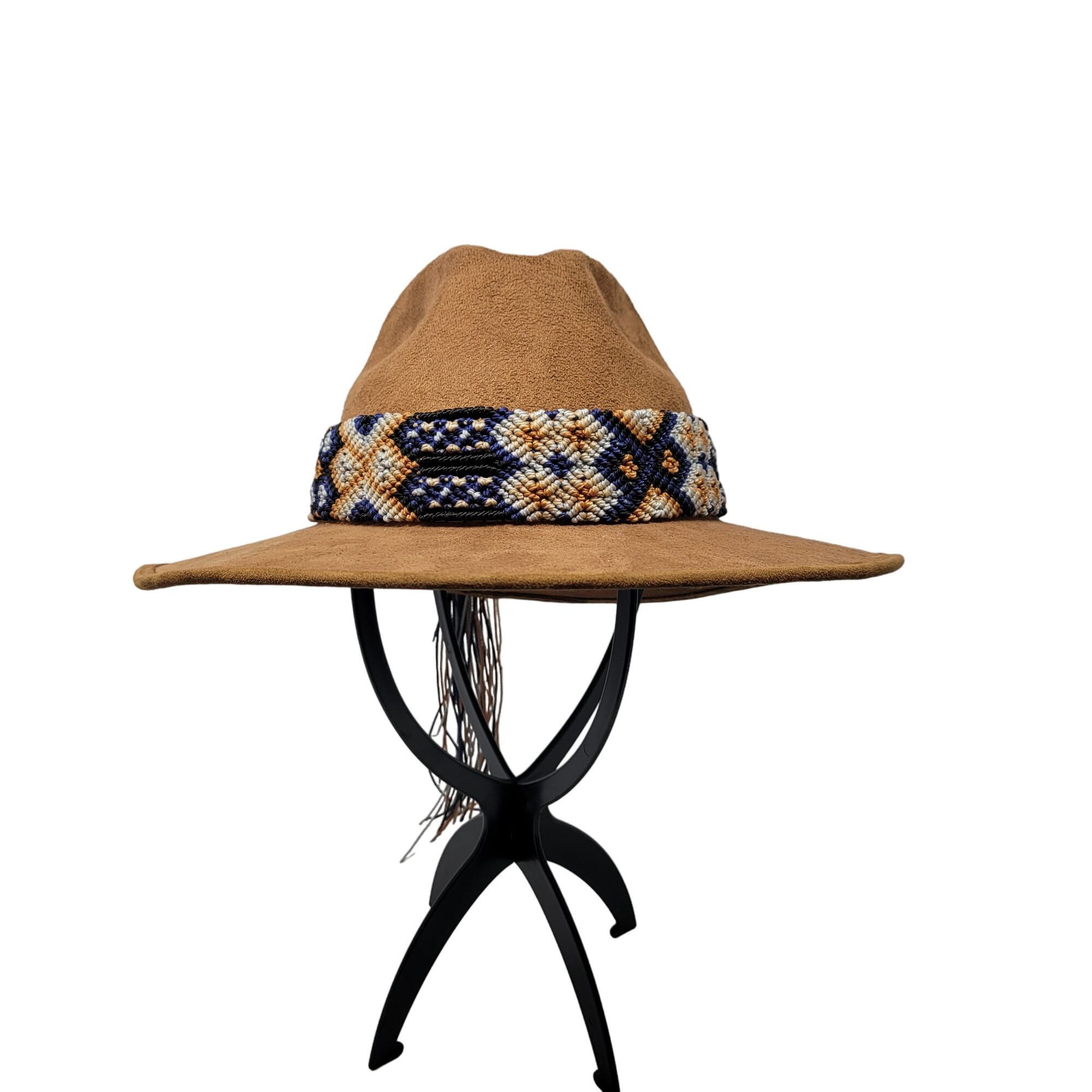 image of Vintage La Sierra Suede Western Cowboy Hat Camel Brown Aztec, Women's