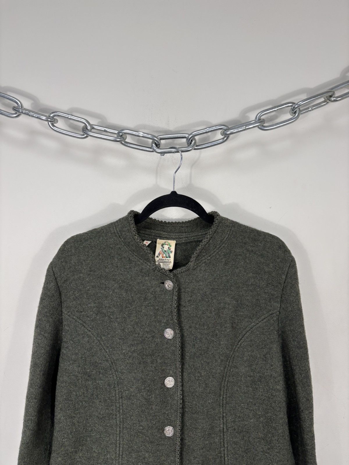Vintage Vintage Munchner Strickmoden Bavarian Wool Cardigan Sweater Size L / US 10 / IT 46 - 2 Thumbnail