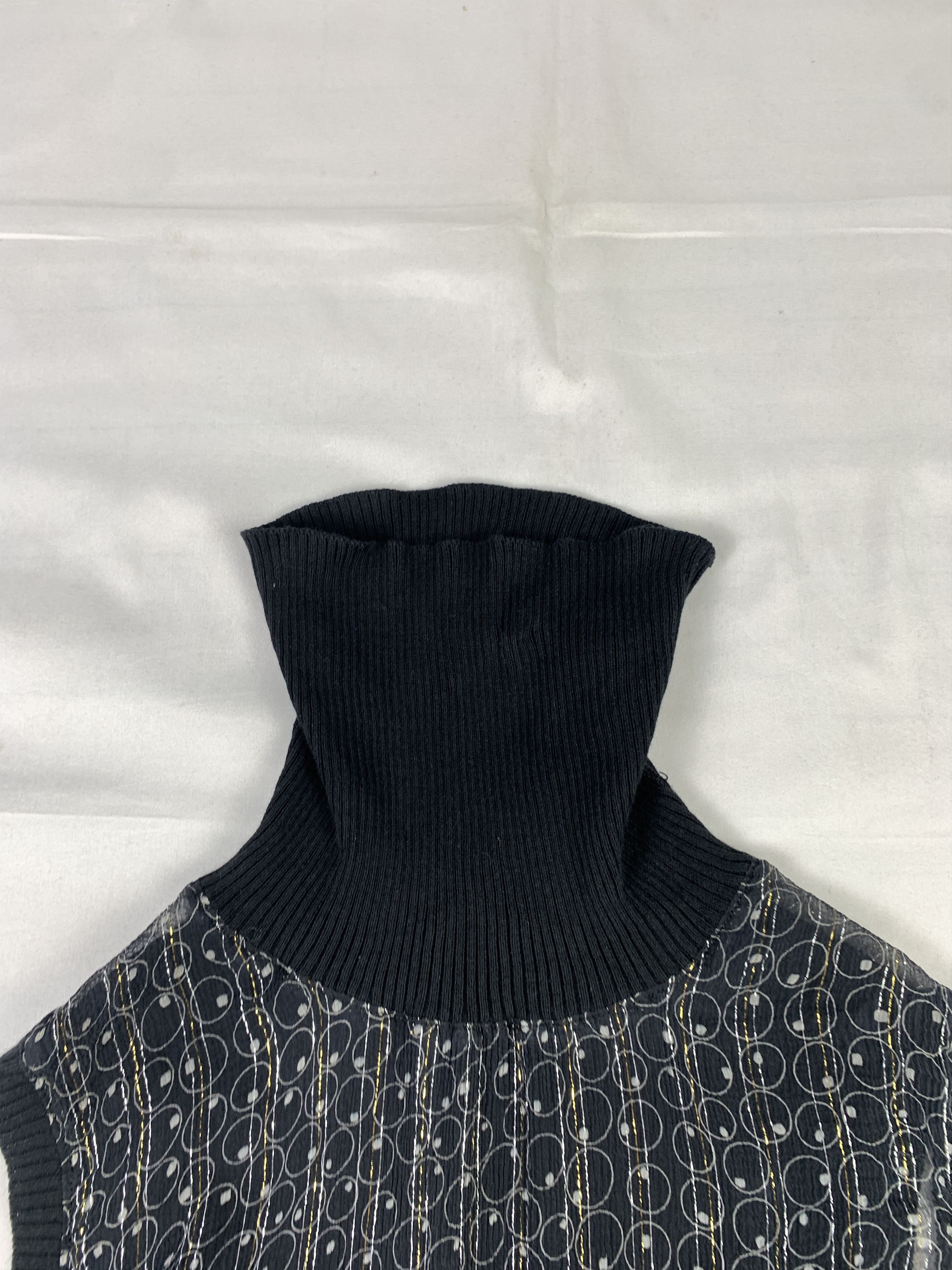 Sisley 2000s Sisley Black See-through High Neck Blouse (M) Size M / US 6-8 / IT 42-44 - 7 Thumbnail