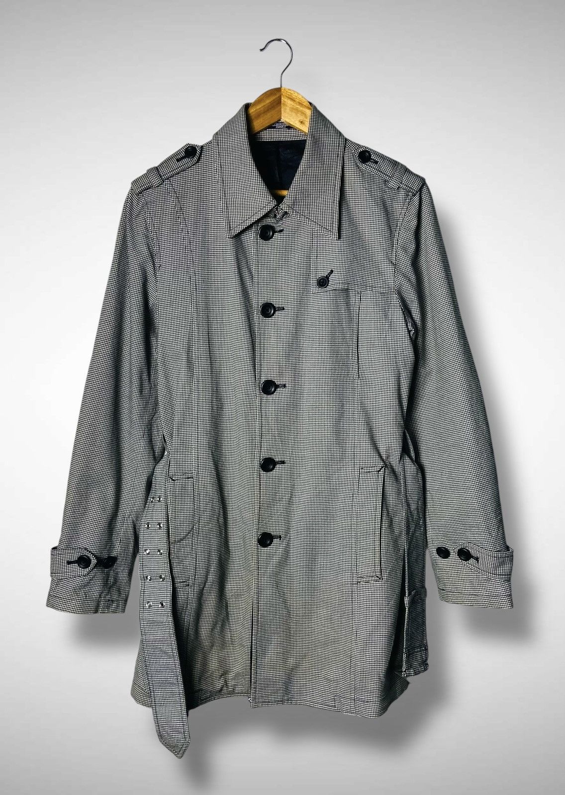 Tornado Mart Vintage Tornado Mart Houndstooth Trench Coat Size US M / EU 48-50 / 2 - 1 Thumbnail