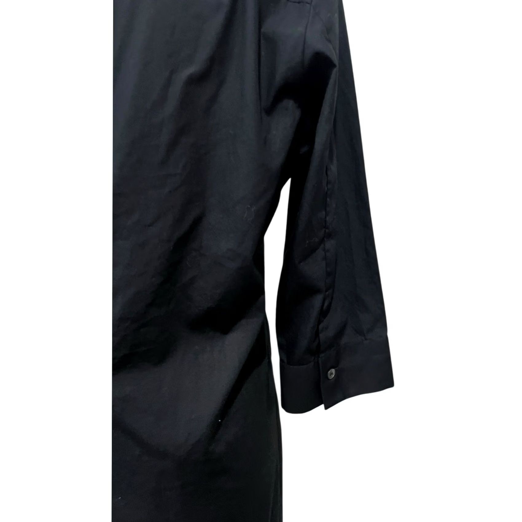 Vintage VINTAGE Caliban Shirt Dress Women Black 100% Cotton Button Front Italian Sz 46 US 10 Long Sleeve Collared Size L / US 10 / IT 46 - 7 Thumbnail
