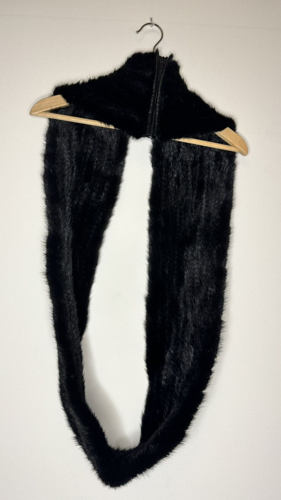 Mink Infinity Scarf with Zipper Detail