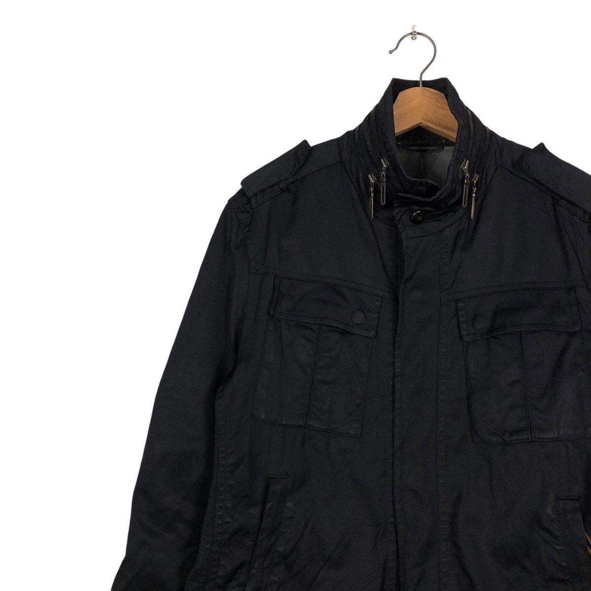 Japanese Brand 📌Vintage Biker Parachute Jacket Junmen Black Line Ginza Size US M / EU 48-50 / 2 - 8 Thumbnail