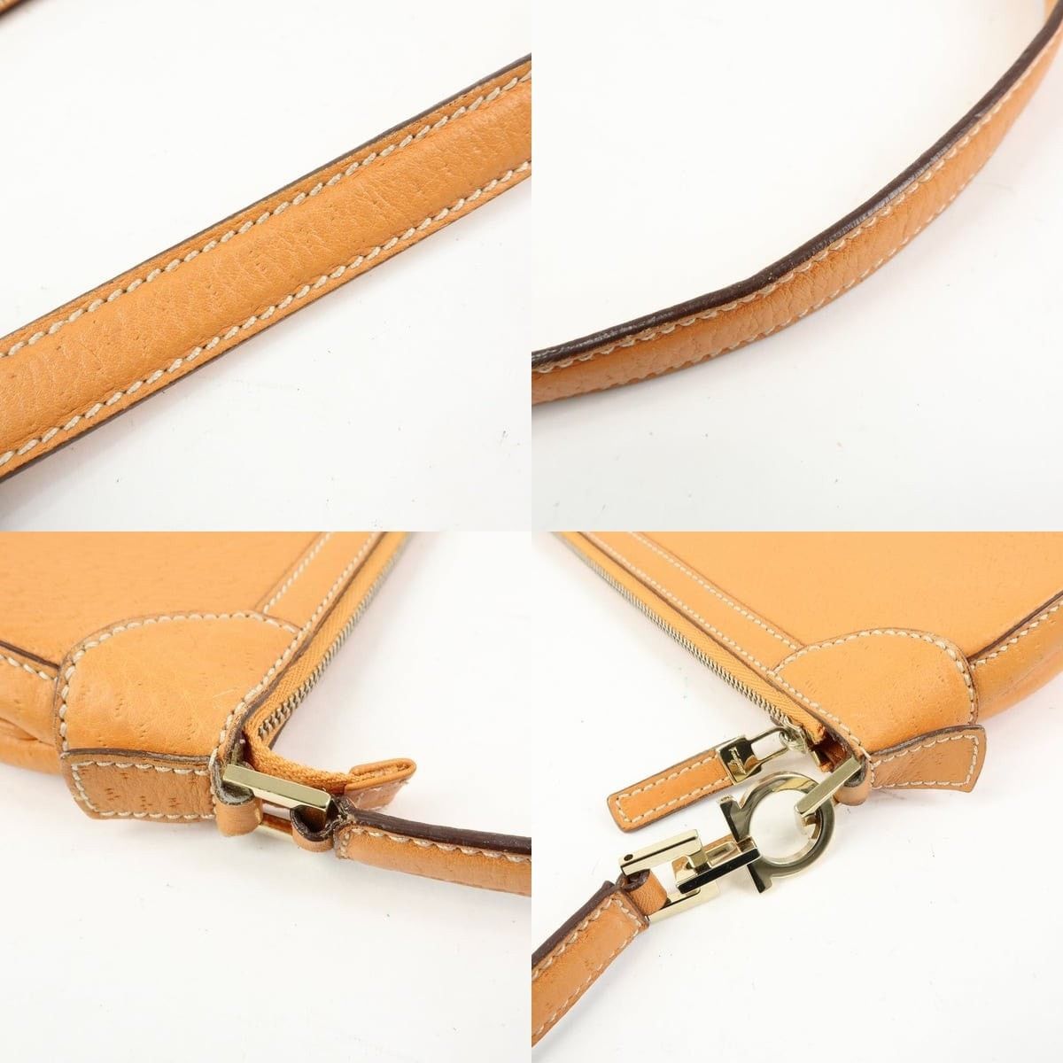 Salvatore Ferragamo Ferragamo Gancini Leather Shoulder Bag Orange Size ONE SIZE - 4 Thumbnail