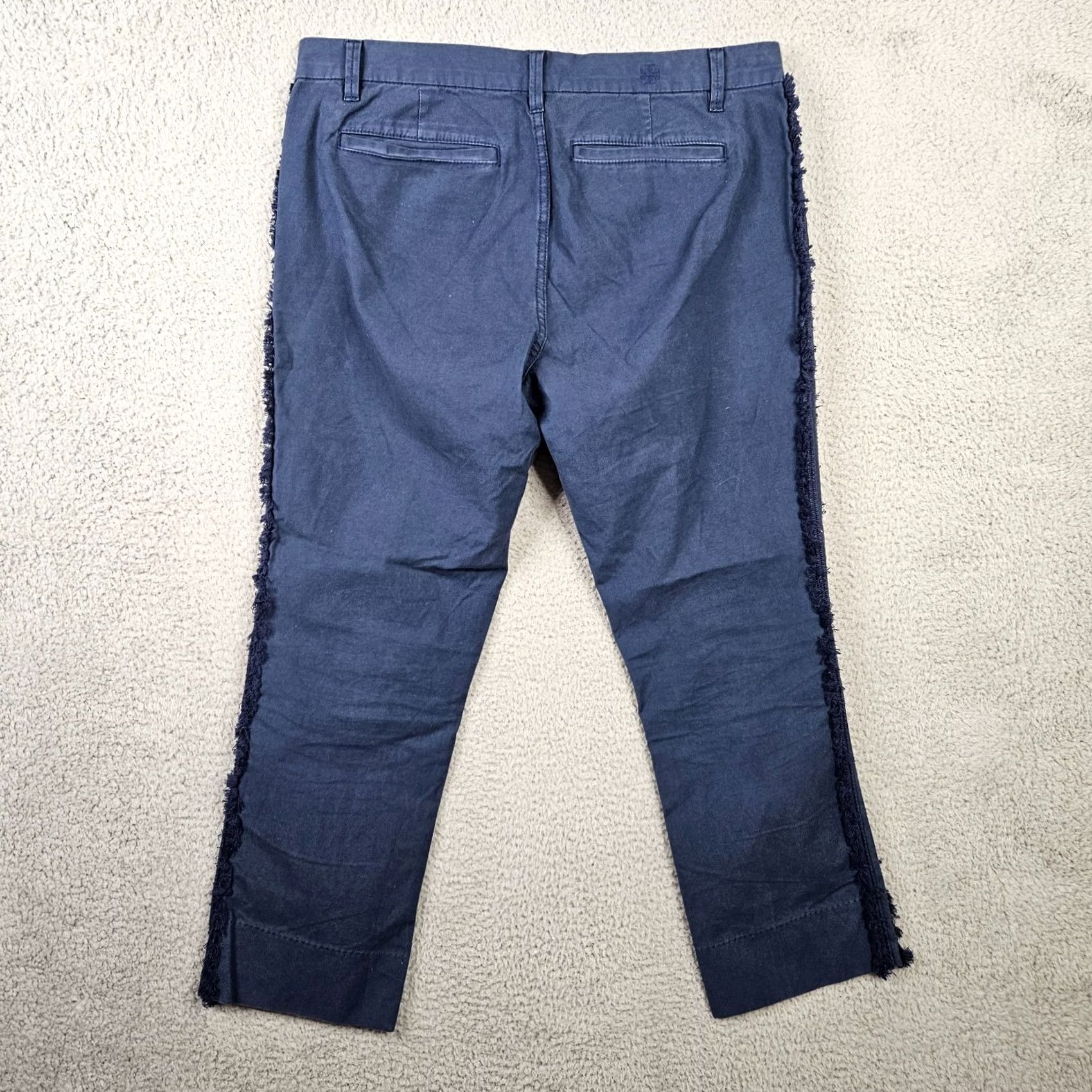 Tory Burch Tory Burch Navy blue Parden My French Fringe Casual Women's Pant Size 32 Size 24" / US 00 / IT 34 - 6 Thumbnail
