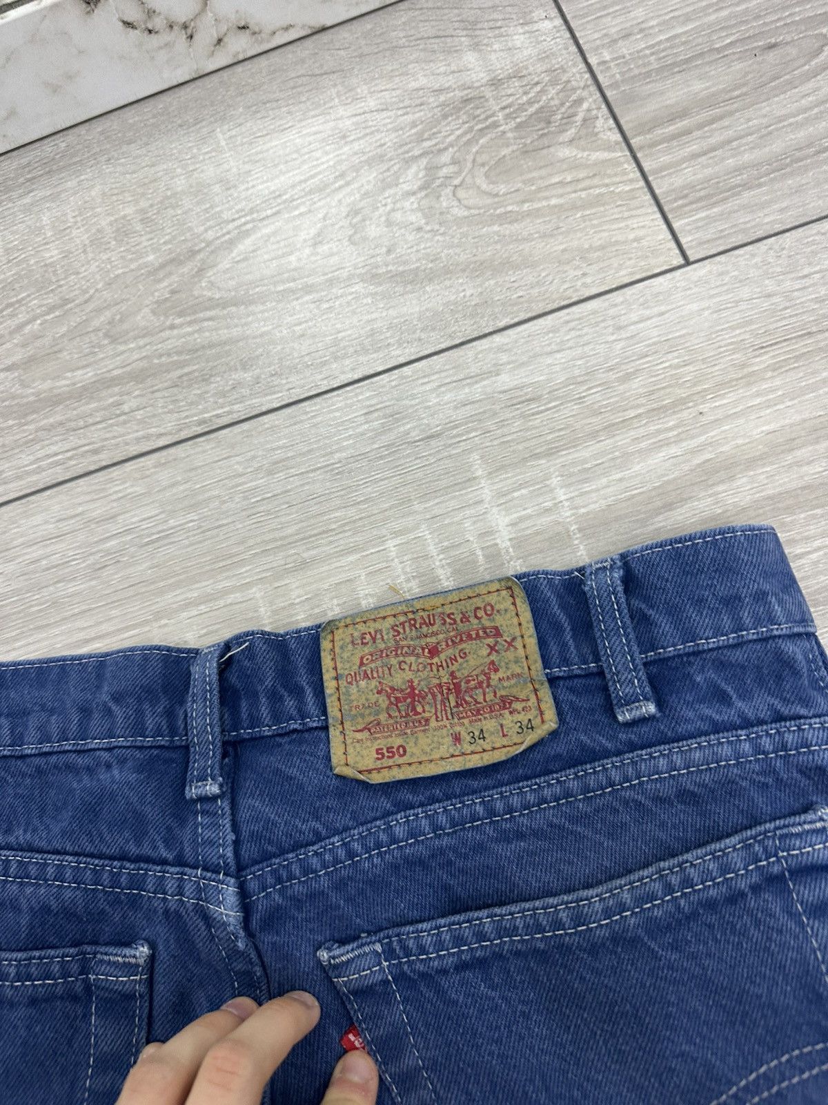 Levi's Levis 550 34x34 Made in USA 80s Jeans Vintage Wash Blue Size US 34 / EU 50 - 6 Thumbnail
