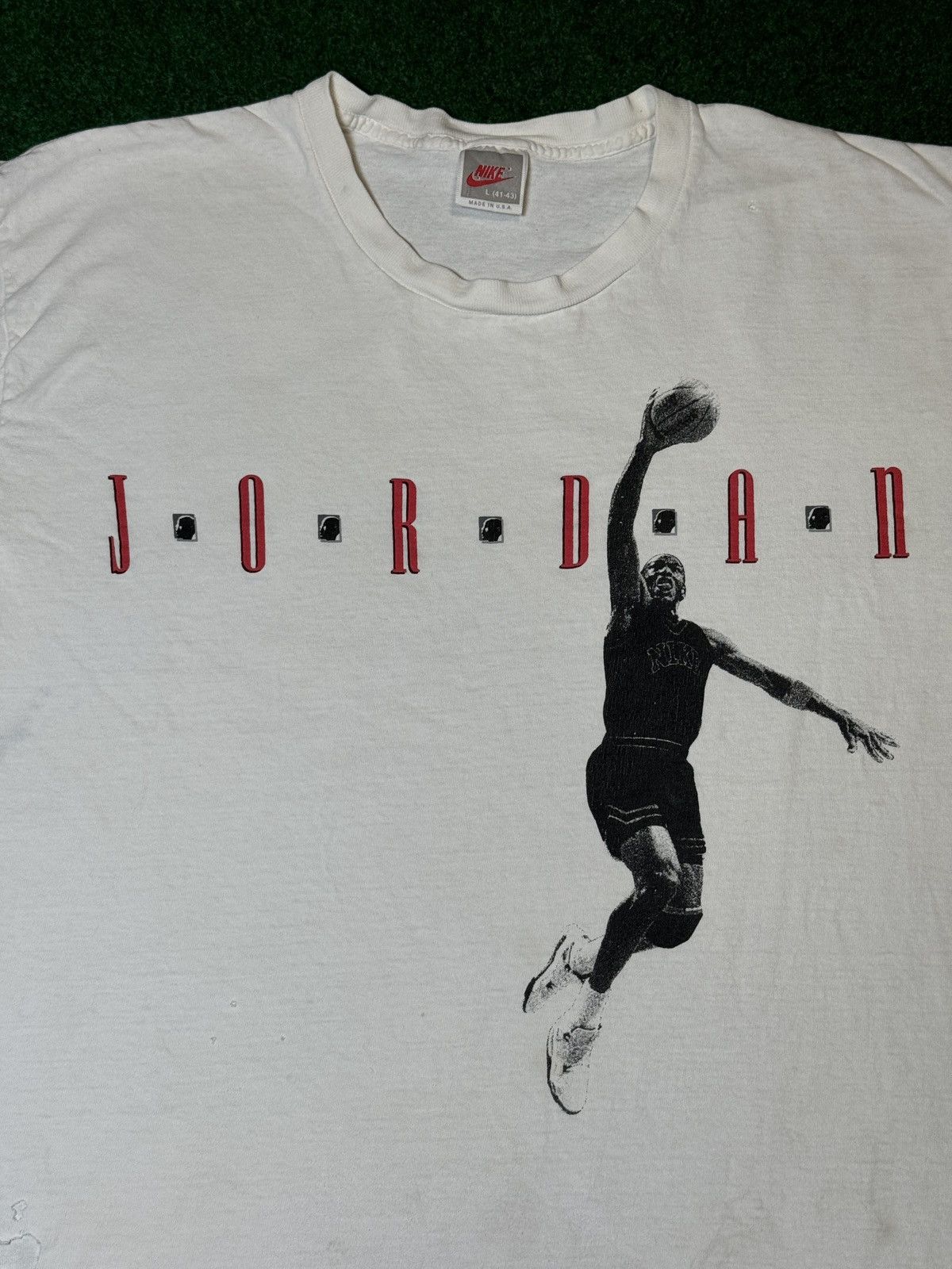 Jordan Brand × Nike × Vintage Vintage 80s 90s Nike Jordan Grey Tag ICONIC Graphic T Shirt Size US L / EU 52-54 / 3 - 2 Thumbnail