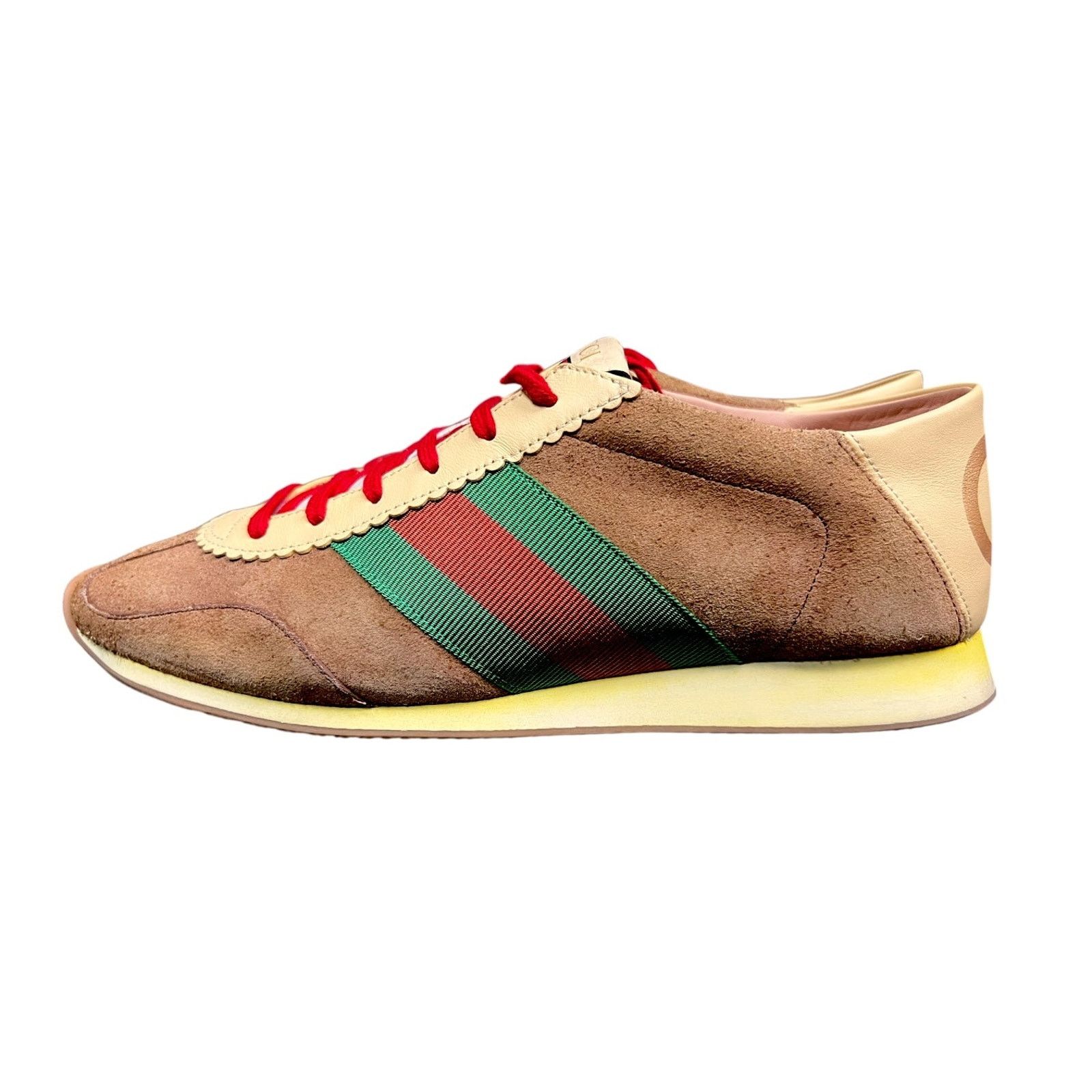 Gucci Gucci Men's US 9 Brown Suede Web Rocket Sneakers Luxury Size US 9 / EU 42 - 4 Thumbnail