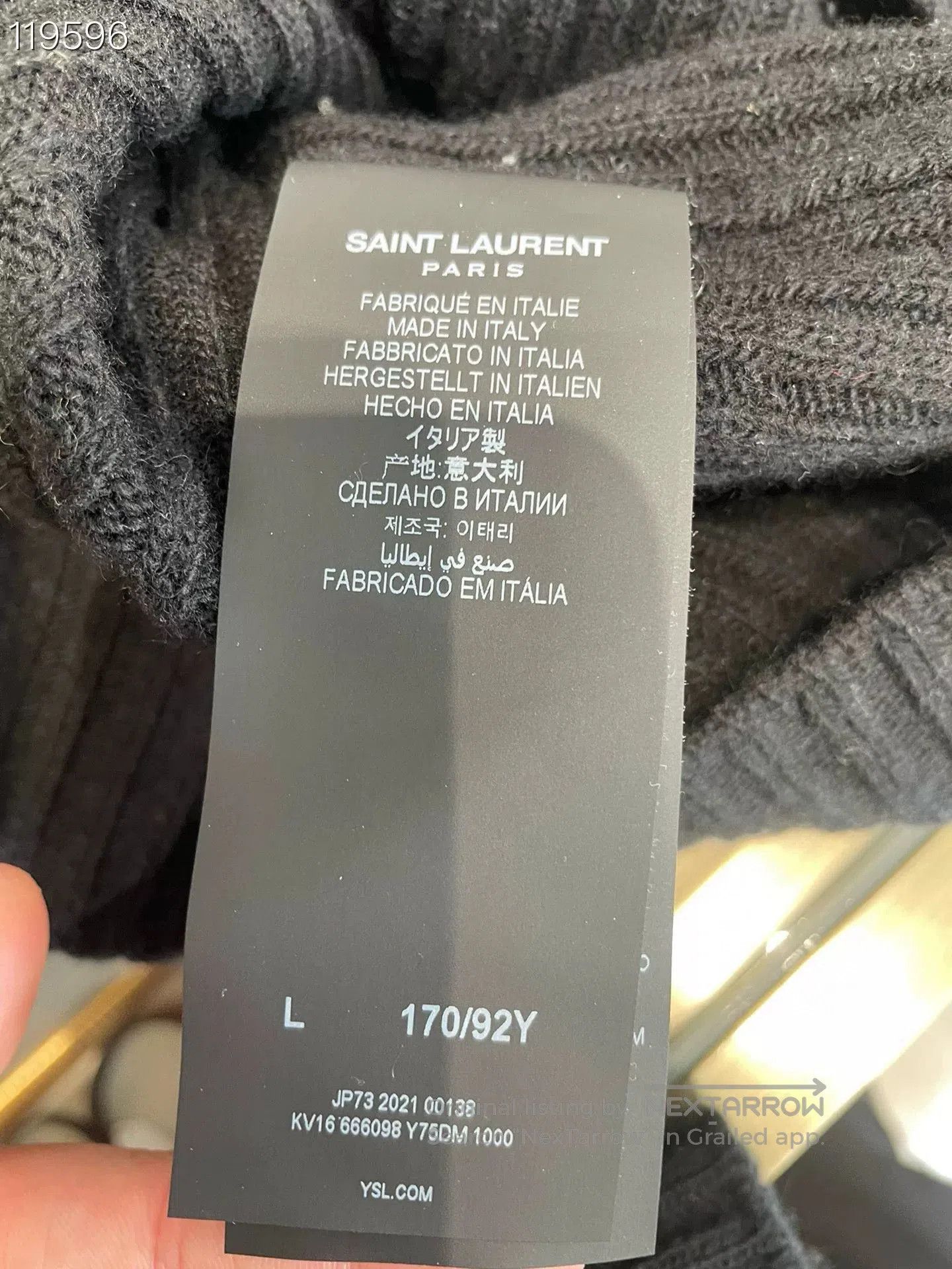 Yves Saint Laurent YSL Black Small Logo Turtleneck Sweater. Size L / US 10 / IT 46 - 4 Thumbnail