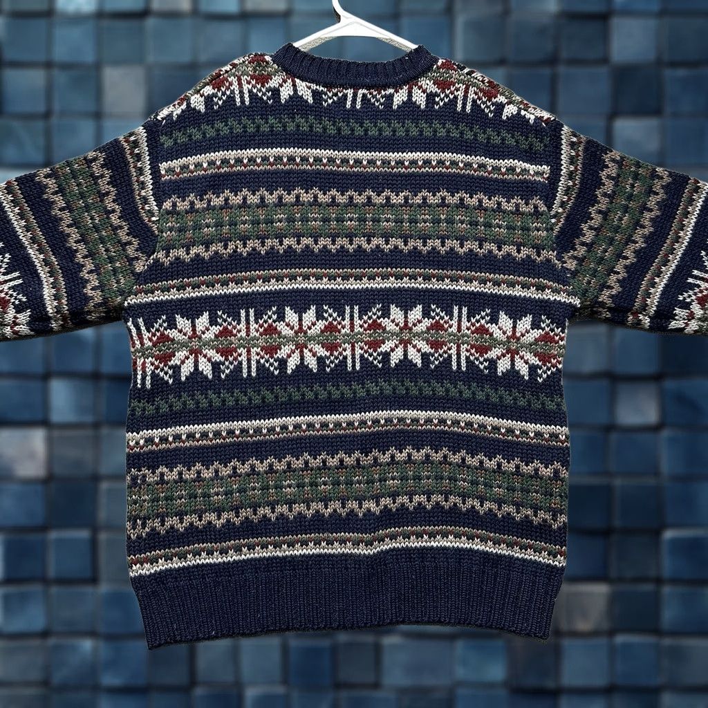 Gap Vintage Gap Sweater Mens M Blue Fair Isle Nordic Snowflakes Wool Hong Kong GUC Size US M / EU 48-50 / 2 - 1 Thumbnail