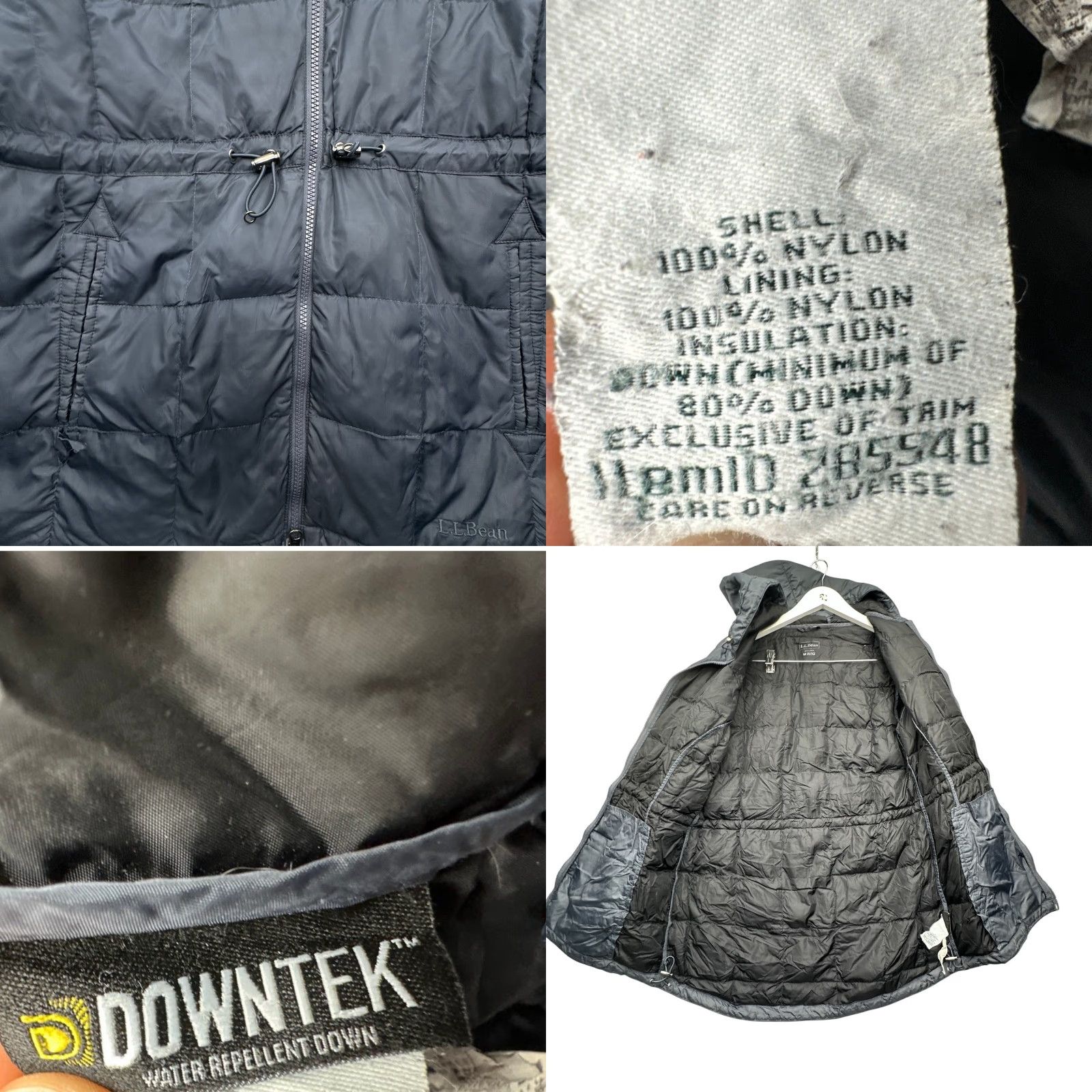 Vintage LL Bean Parka Downtek Goose Down Coat Jacket Womens Medium Navy Hooded Parka Jacket Long Down Coat Mens Womens? Size M / US 6-8 / IT 42-44 - 9 Thumbnail