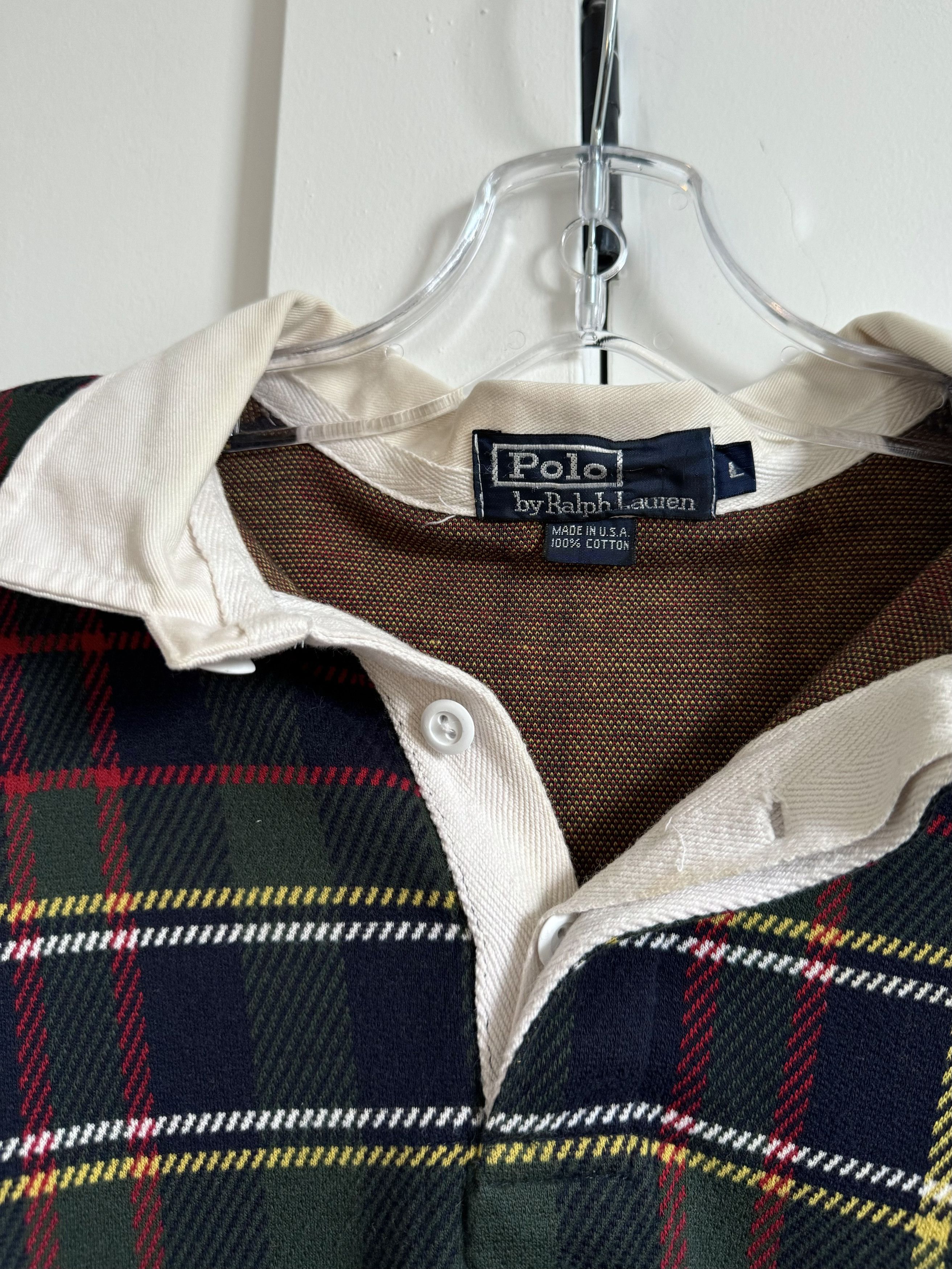 Polo Ralph Lauren Vintage Polo Ralph Lauren Plaid Rugby Shirt. Size Large. Size US L / EU 52-54 / 3 - 3 Thumbnail