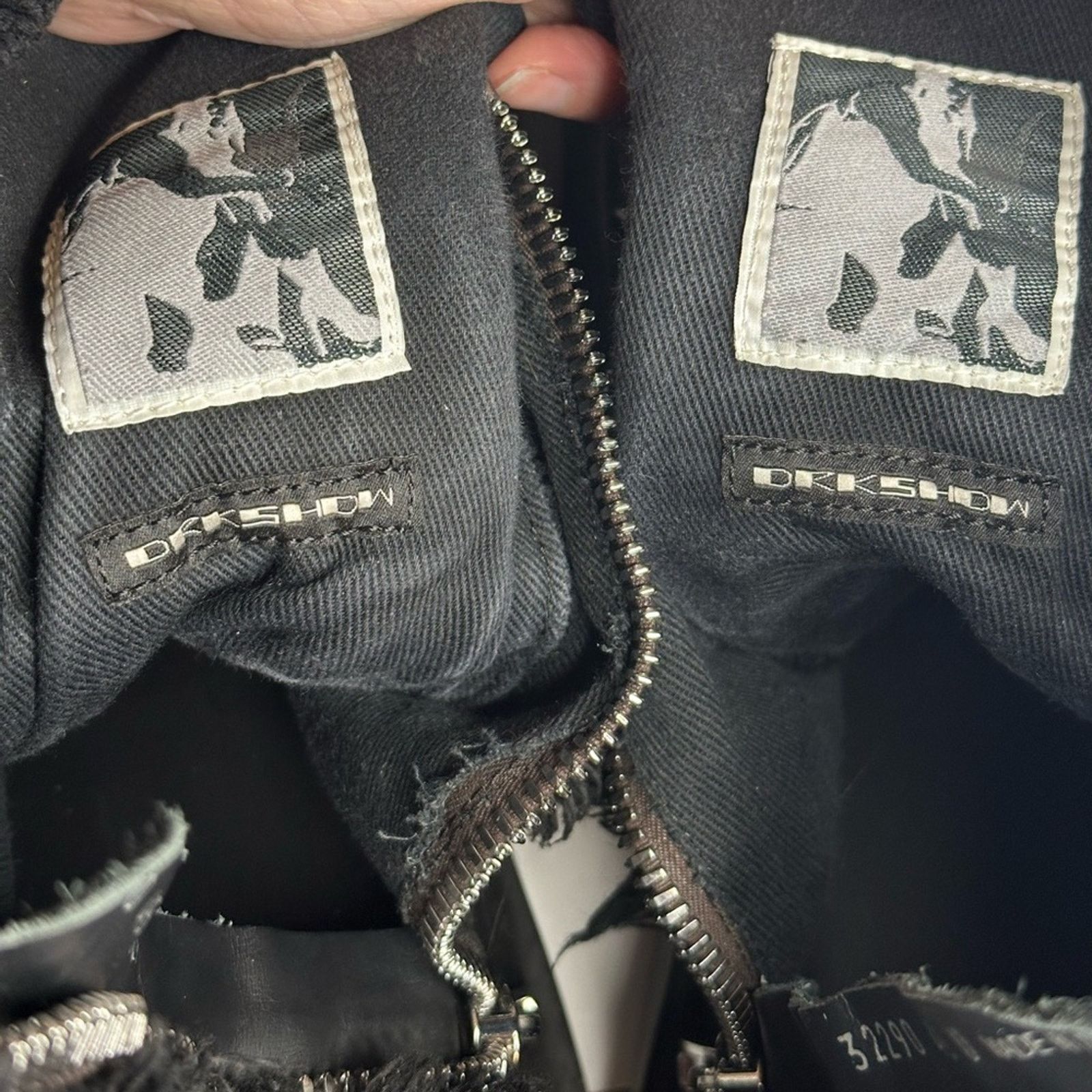 Rick Owens × Rick Owens Drkshdw Gethsemane High-Top Sneakers EU 45 Distressed Abstract Denim Size US 12 / EU 45 - 4 Thumbnail