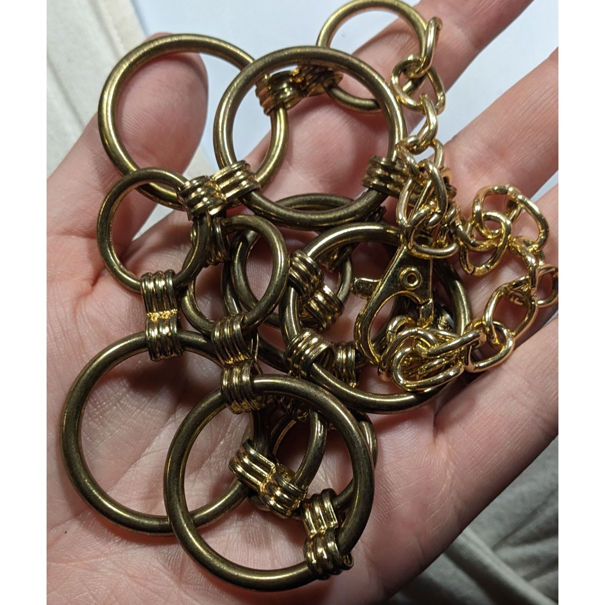 Other Vintage Glam Chunky Ring Chain Gold Tone Necklace Size ONE SIZE - 3 Thumbnail