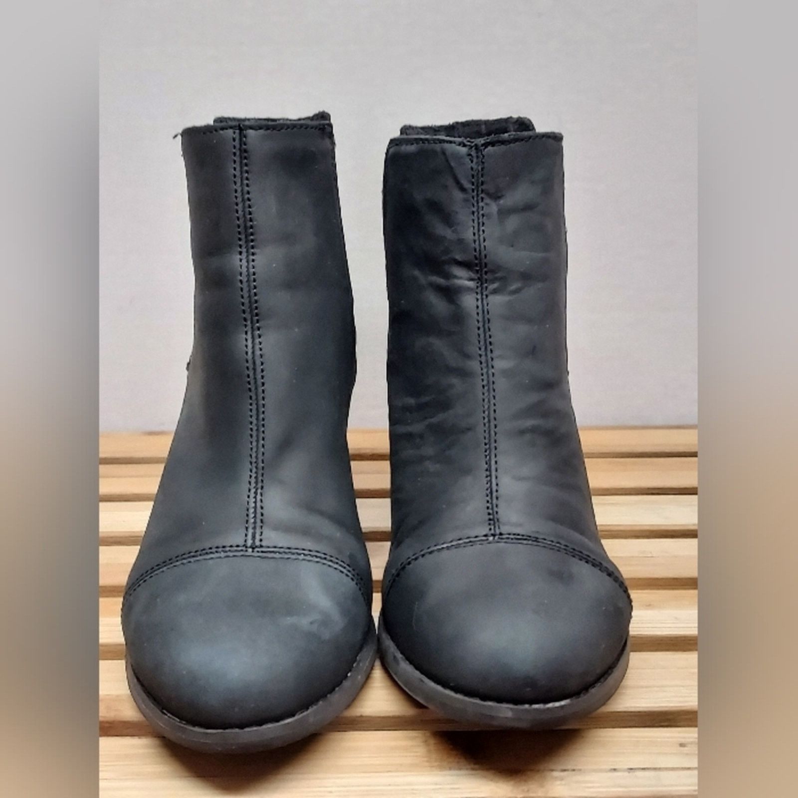 Toms TOMS Womens Black Everly Leather Pull On Ankle Boots Size 9 Size US 9 / IT 39 - 5 Thumbnail