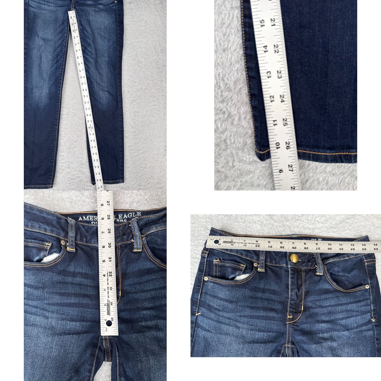 American Eagle Outfitters American Eagle Jeans Women 4 S Blue Skinny Super Stretch Cotton Blend Low 26x27 Size 27" / US 4 / IT 40 - 8 Thumbnail