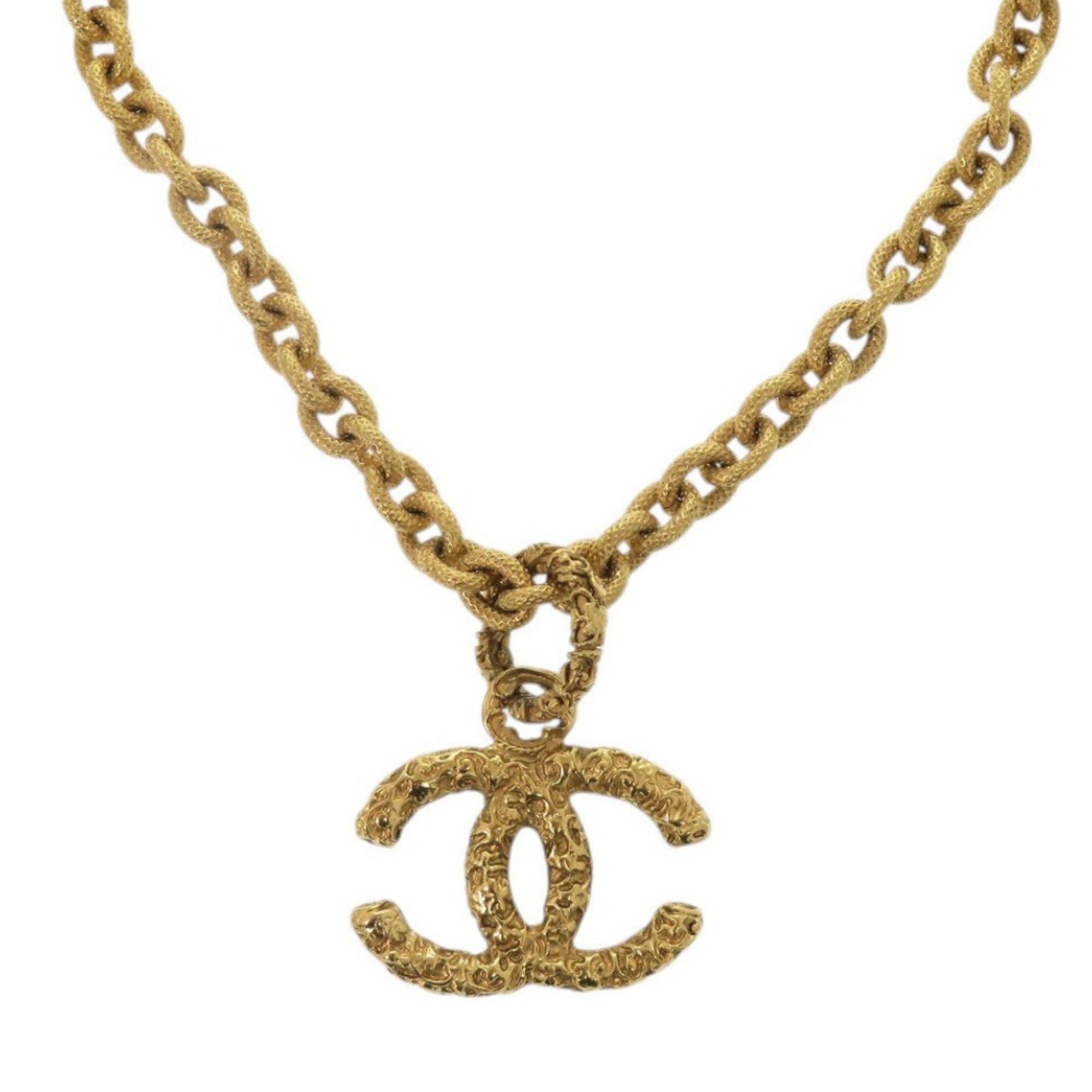 Chanel Chanel Lava Coco Mark 95A Metal Gold Necklace 1666CHANEL Size ONE SIZE - 1 Thumbnail